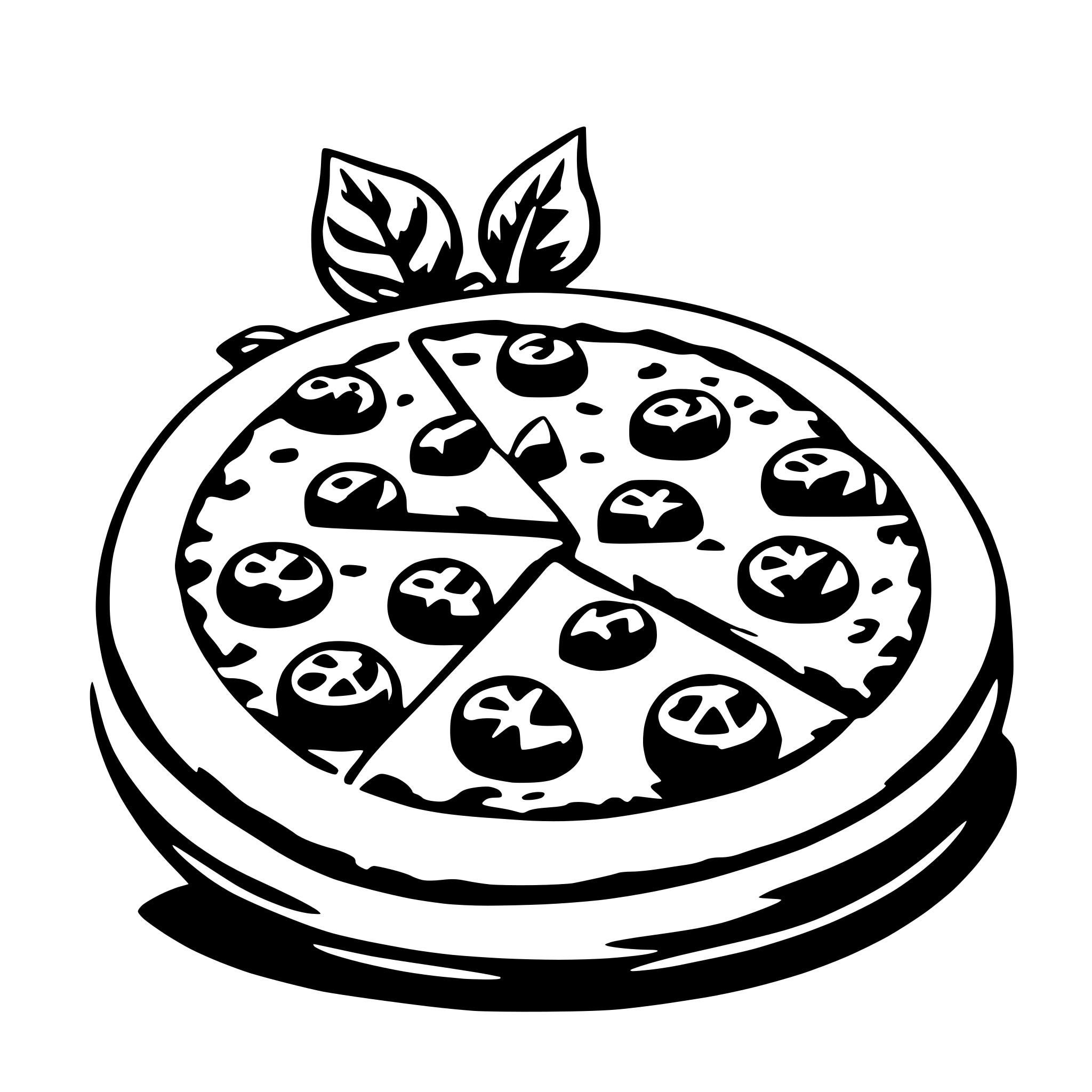AI-generated SVG of a italian pizza by robin hood rider