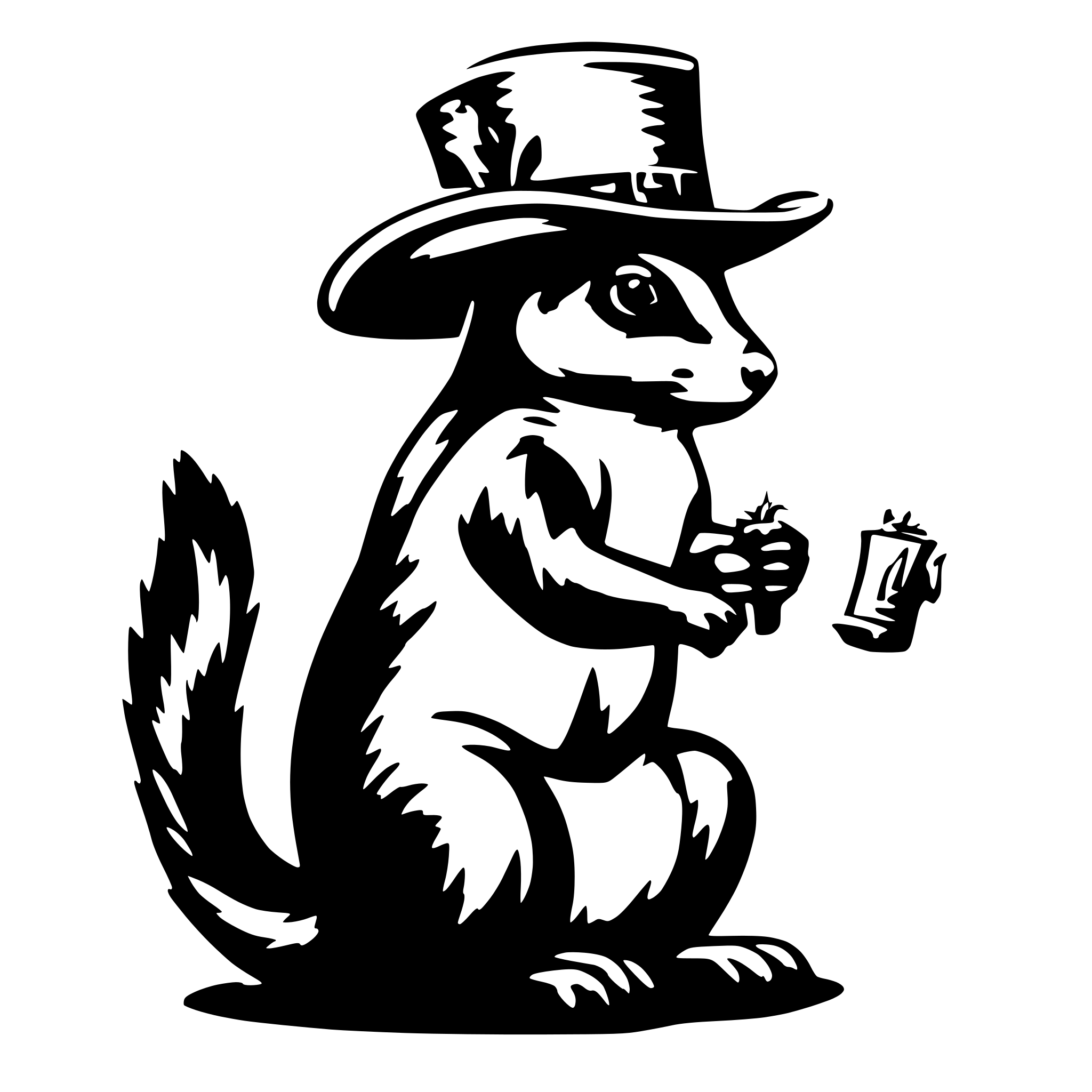 AI-generated SVG of a Squirrel wearing a western  cowboy hat