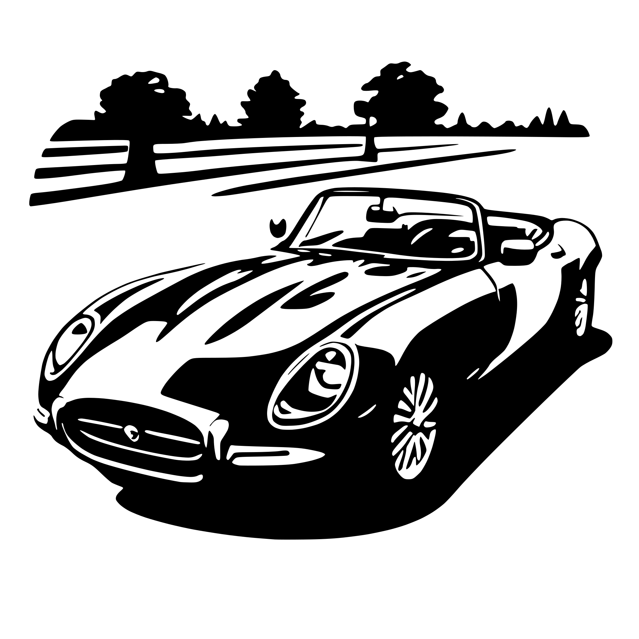 AI-generated SVG of 'XKE Jaguar roadster'