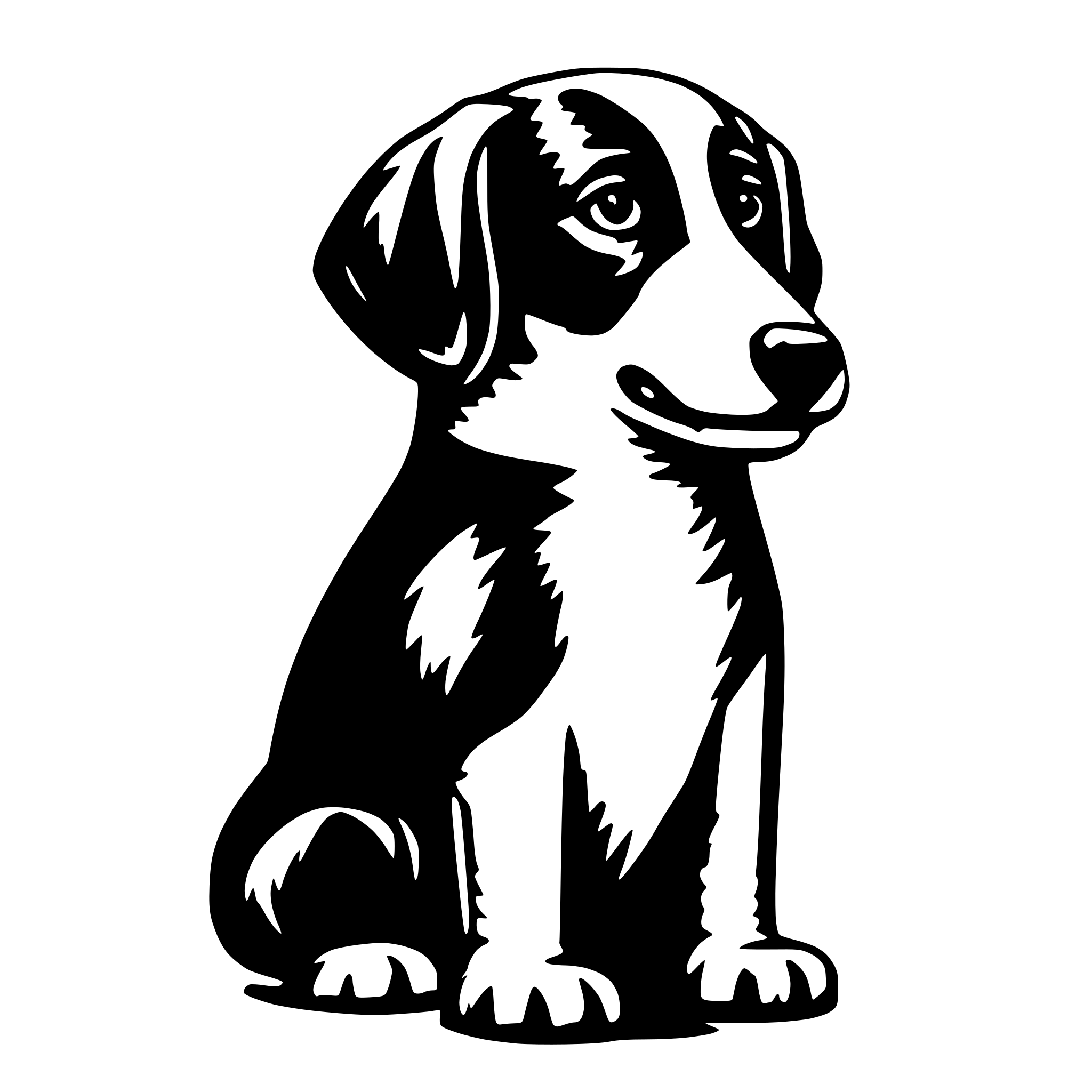 AI-generated SVG of 'dog sploot'