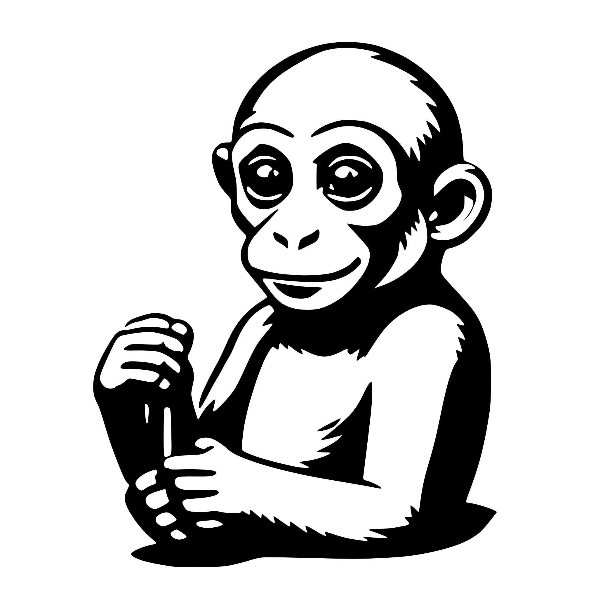 AI-generated SVG of a a monkey