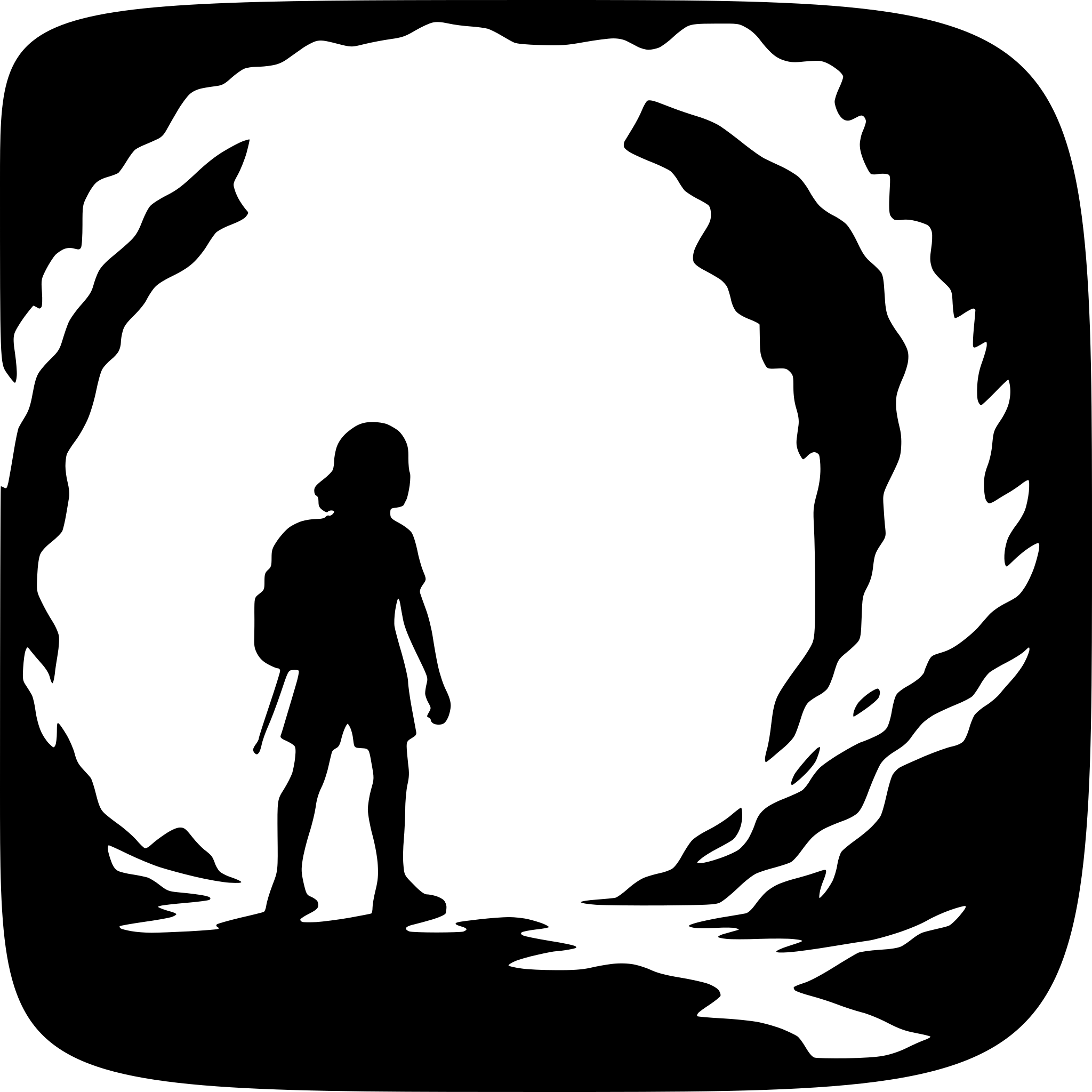 AI-generated SVG of 'adventurer exploring cave'