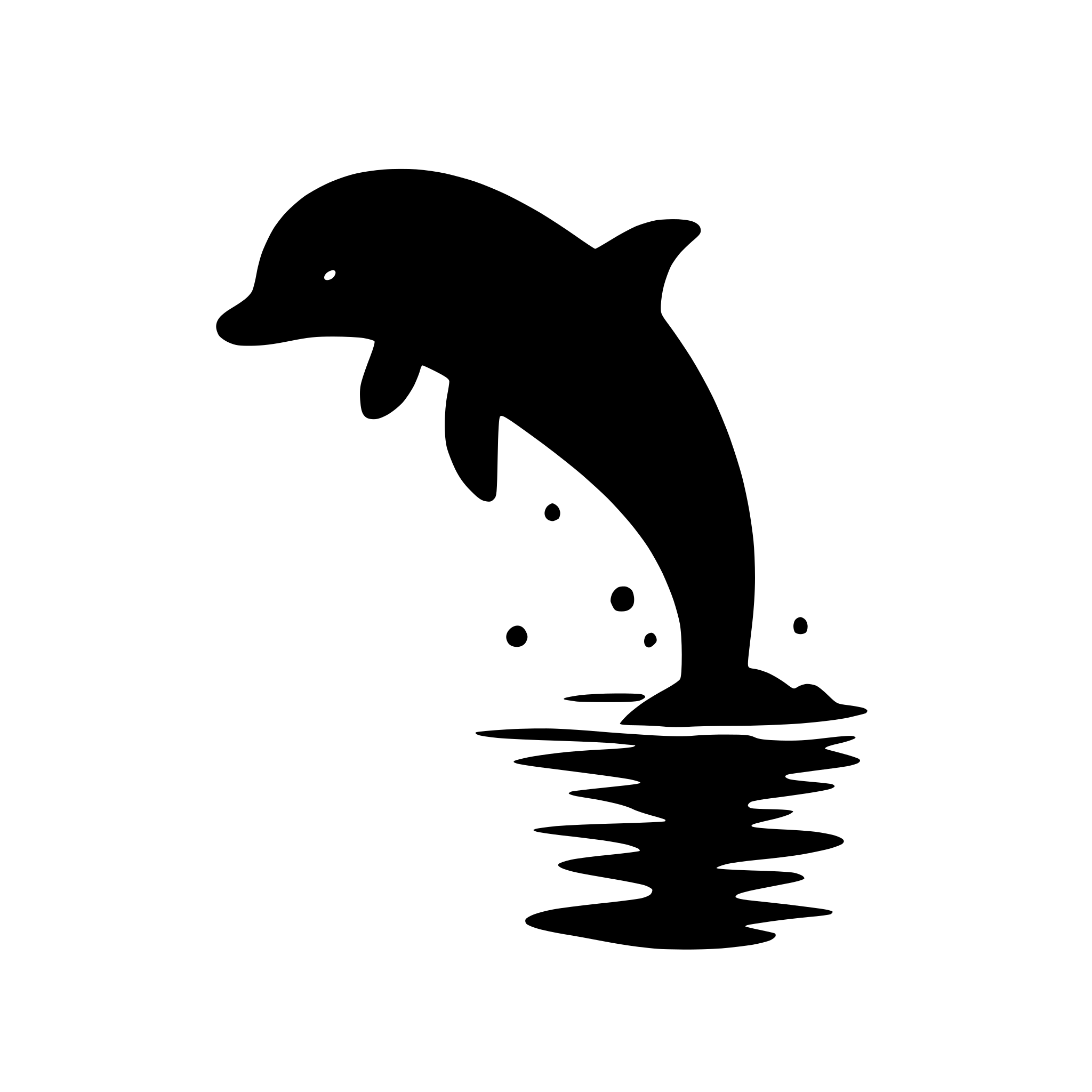 AI-generated SVG of 'dolphin jumping out of water'