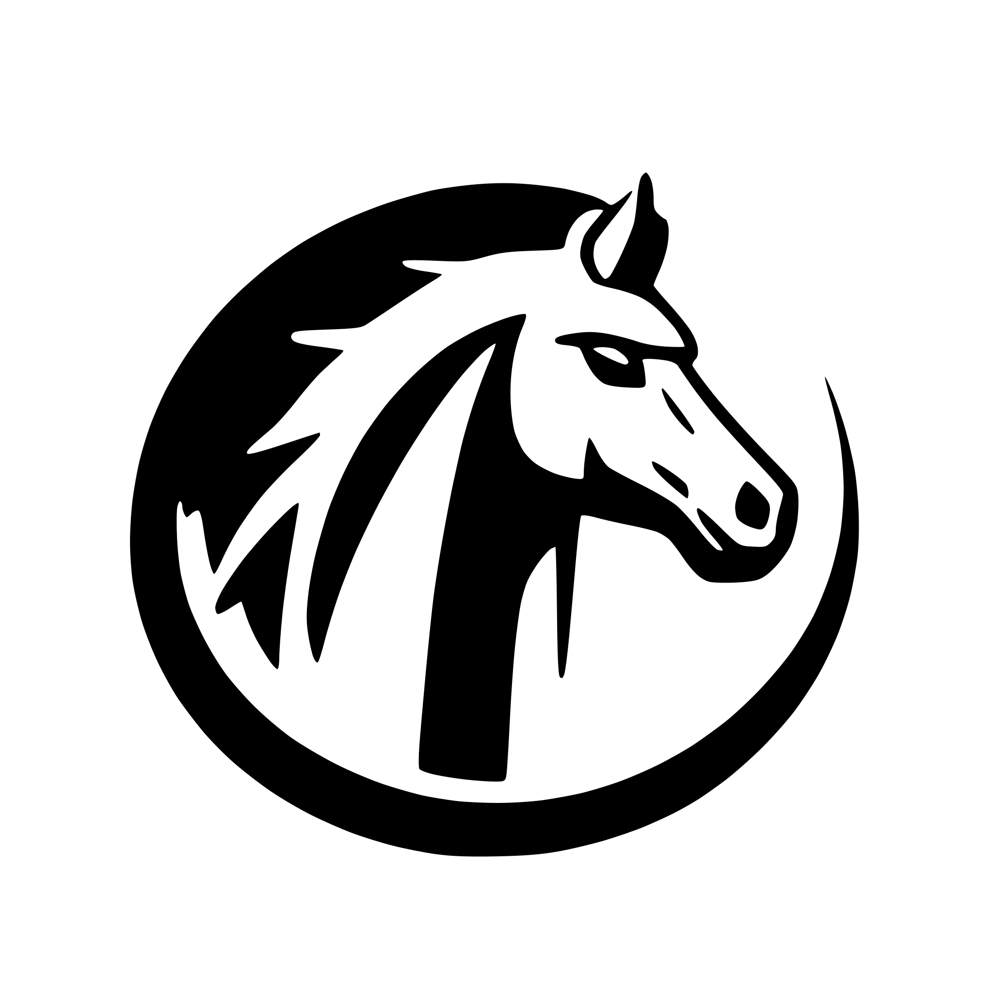 AI-generated SVG of 'simple horse head in a pin'