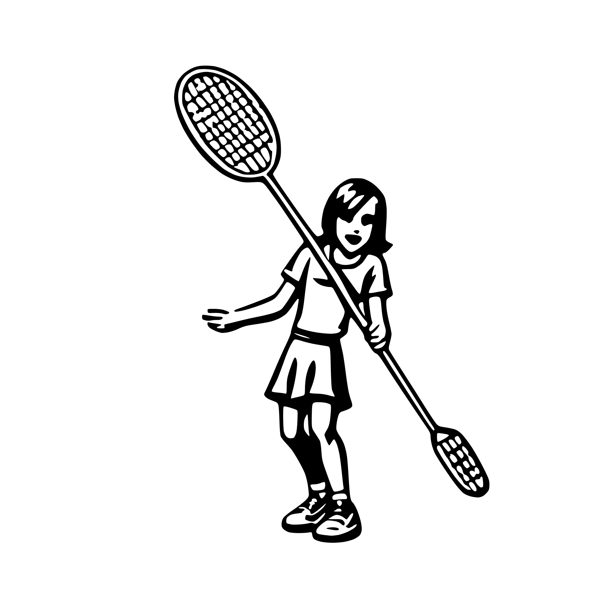 AI-generated SVG of a badminton doodle