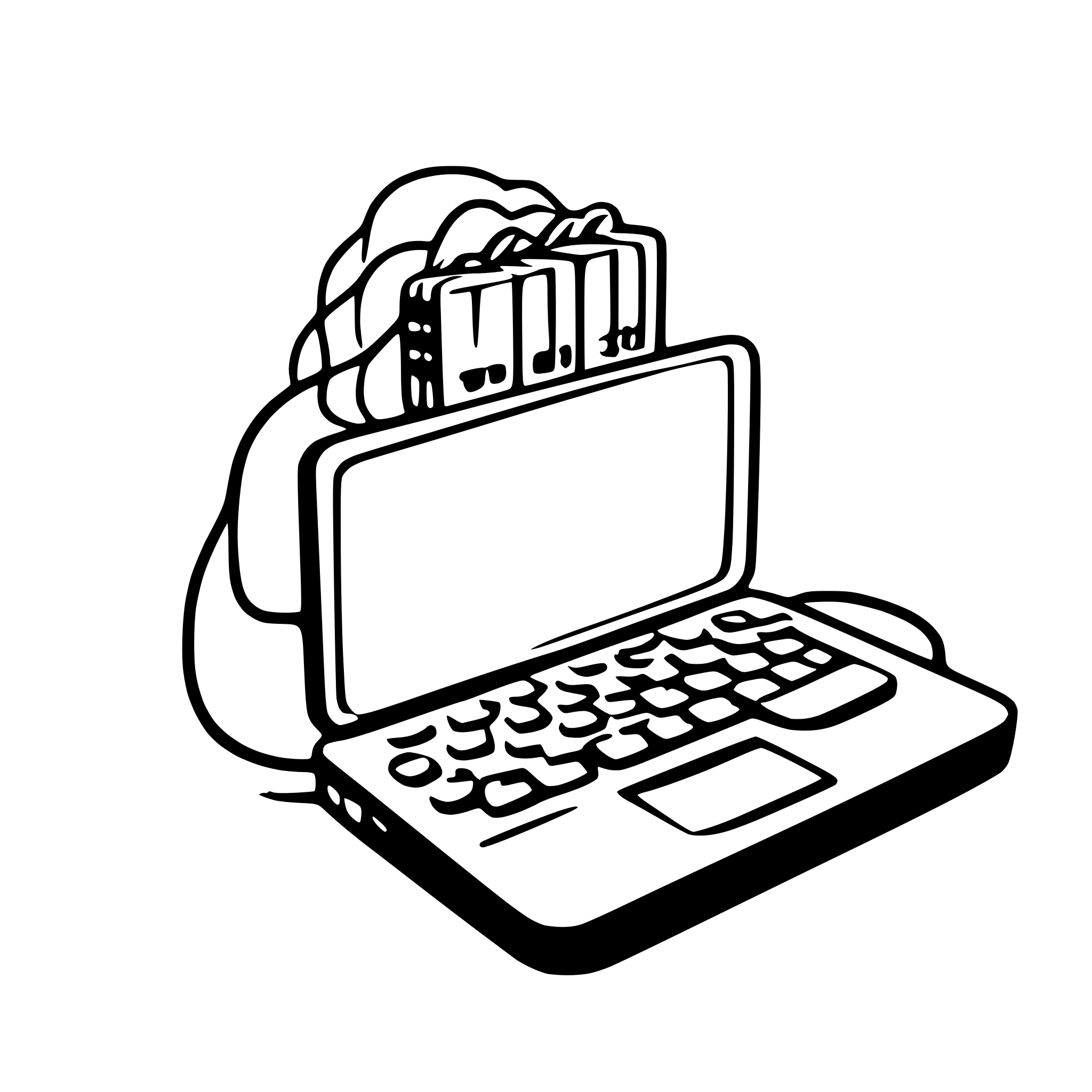 AI-generated SVG of a a laptop connecting to multiple servers through load balancing
