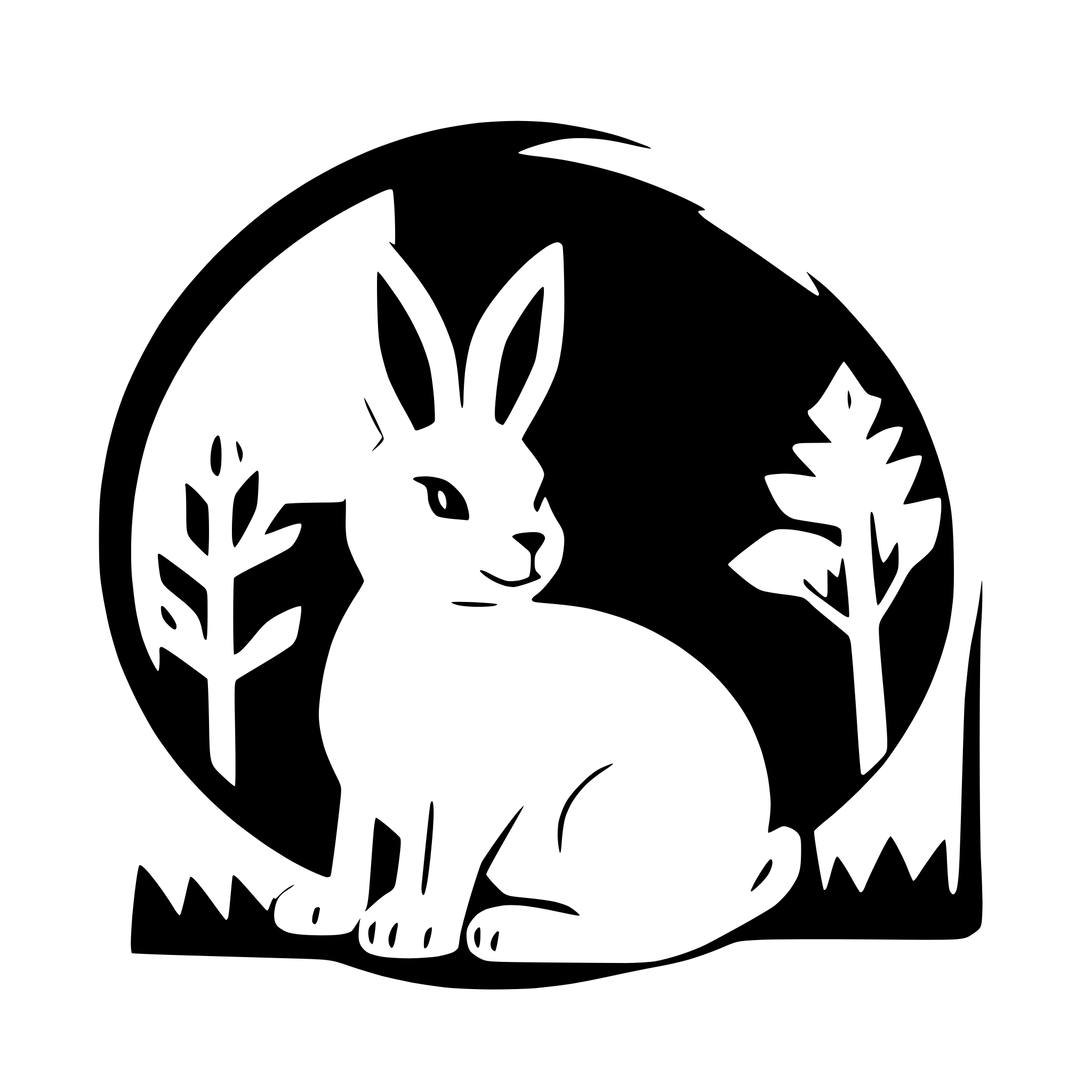 AI-generated SVG of 'rabbit under a full moon'