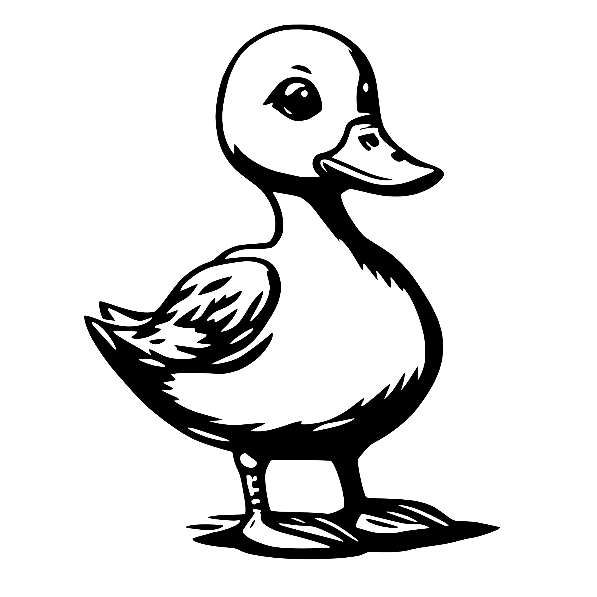 AI-generated SVG of 'duck wearing gold chain'
