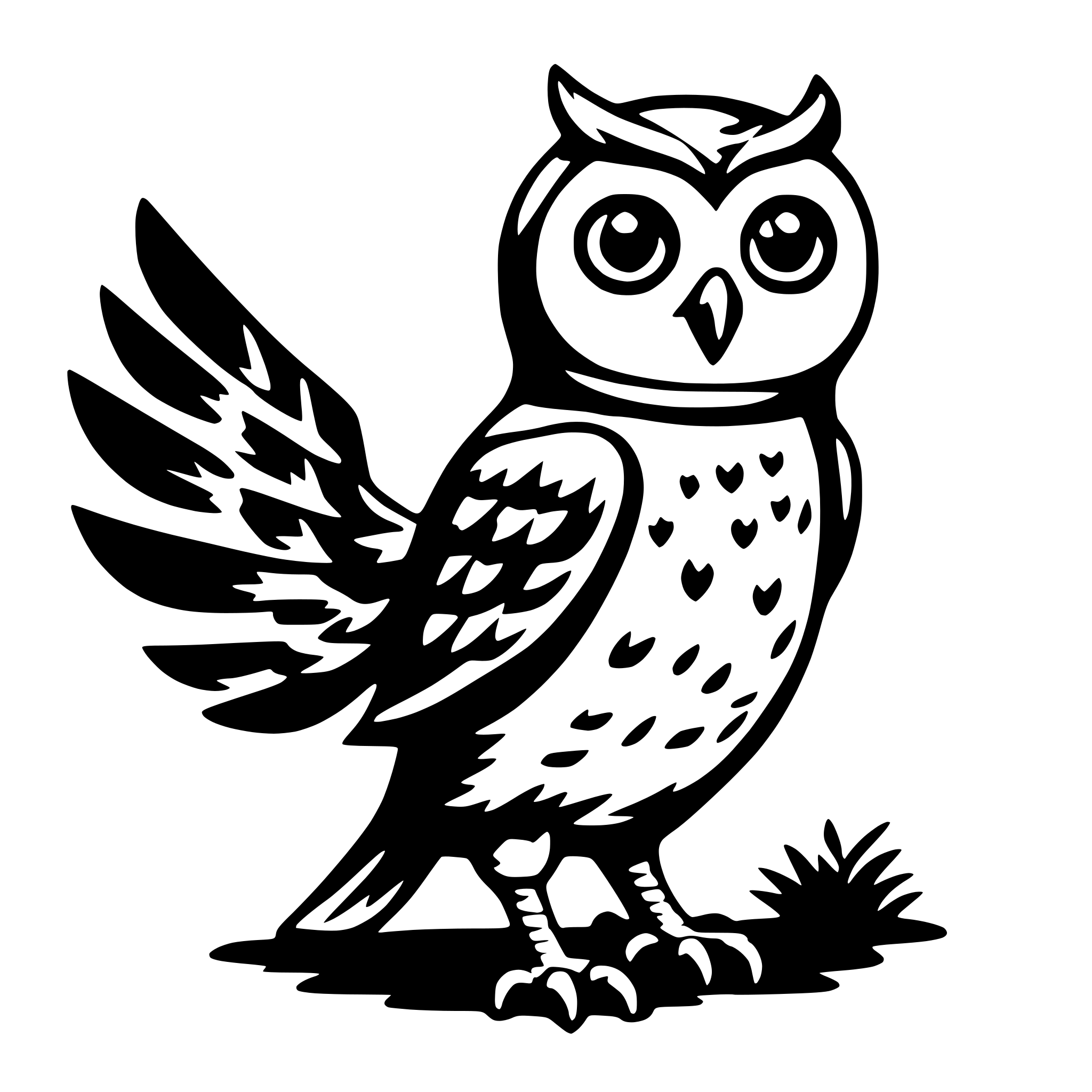AI-generated SVG of 'owl hooting'