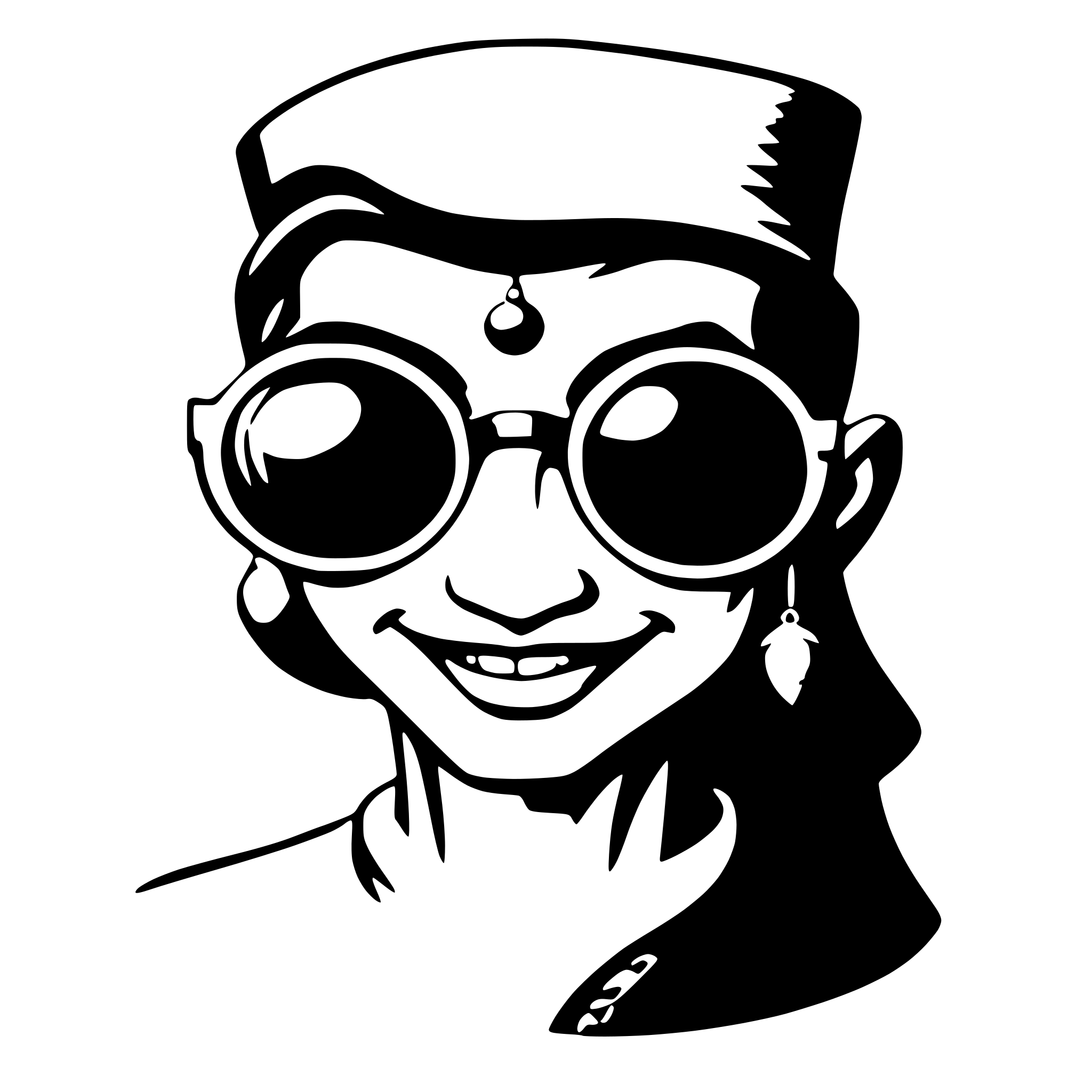 AI-generated SVG of 'disney genie wearing sunglasses'