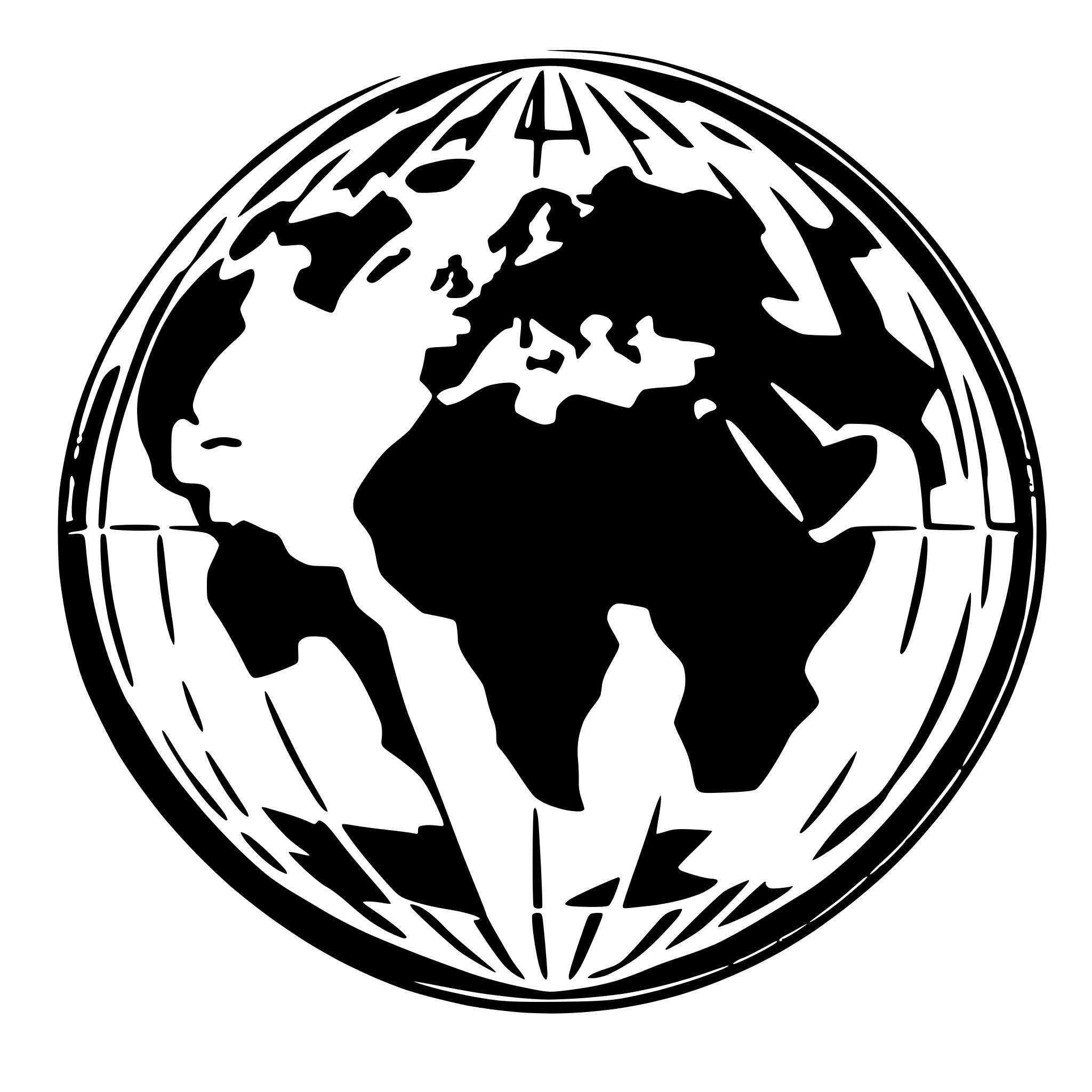 AI-generated SVG of a An outline of the globe with only the African content. The continent should be an outline too. Don't include the longitude and latitude lines. Don't include country outlines. So basically I want a circle with the shape of Africa in the center.