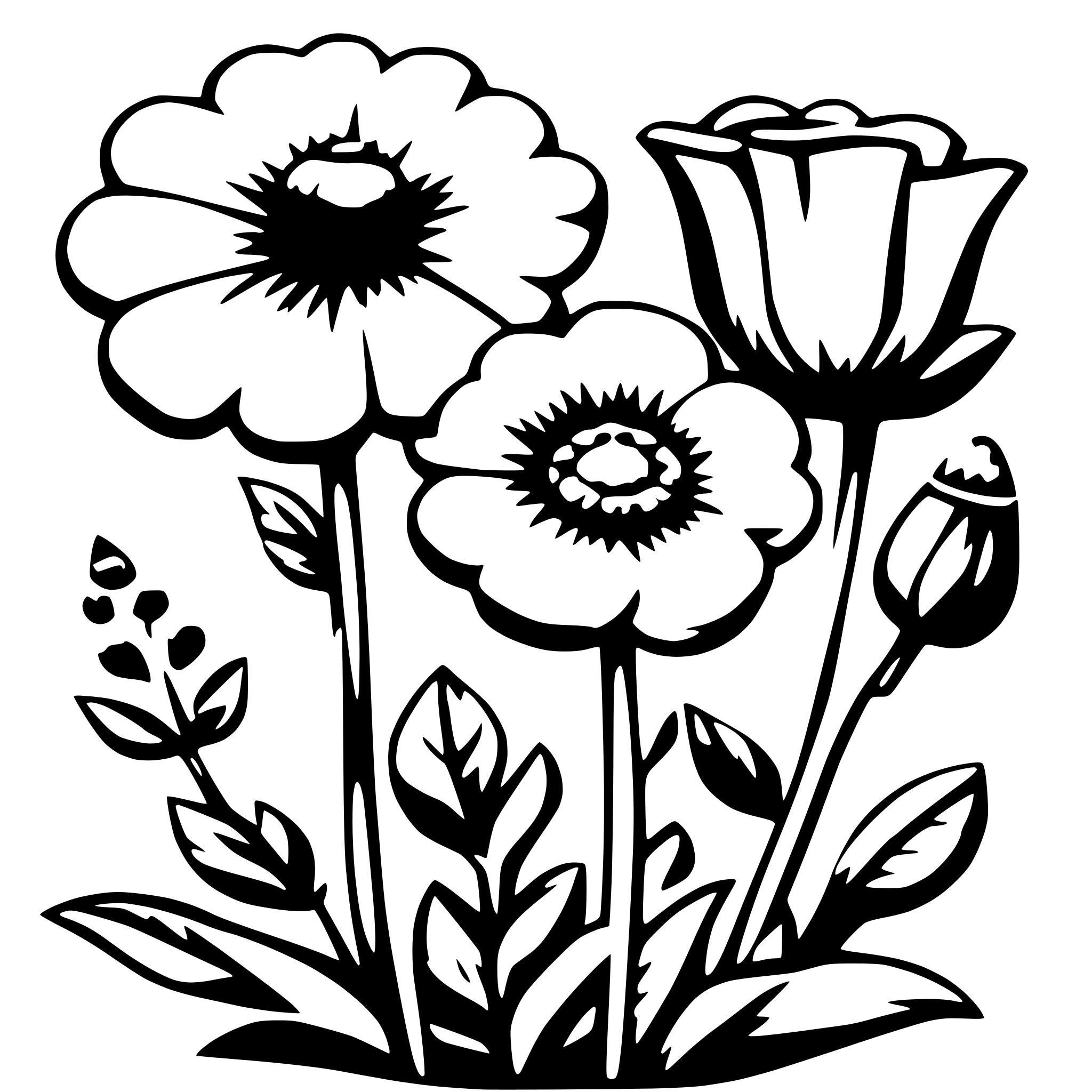 AI-generated SVG of 'several flowers'