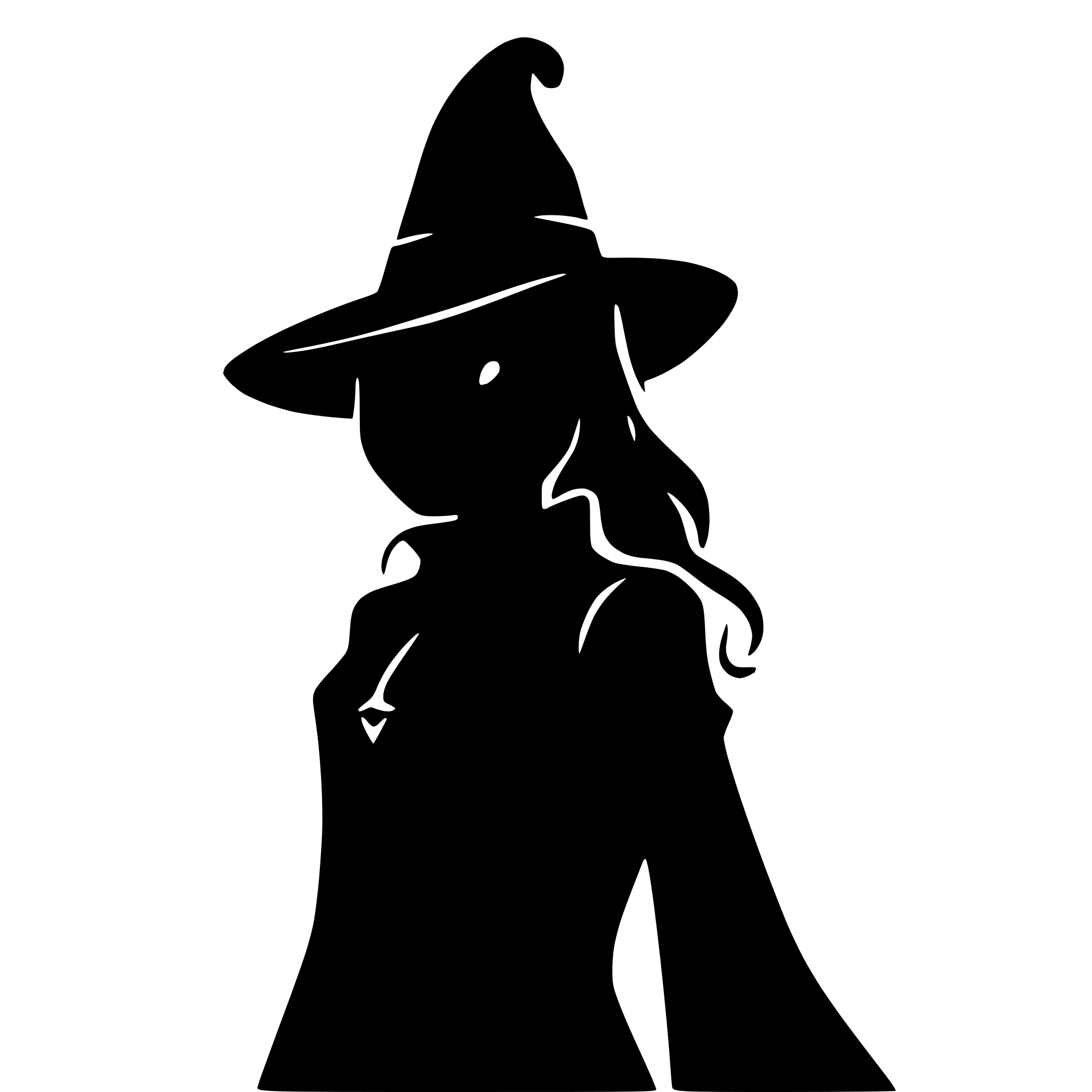 AI-generated SVG of a mage with hat silhouete