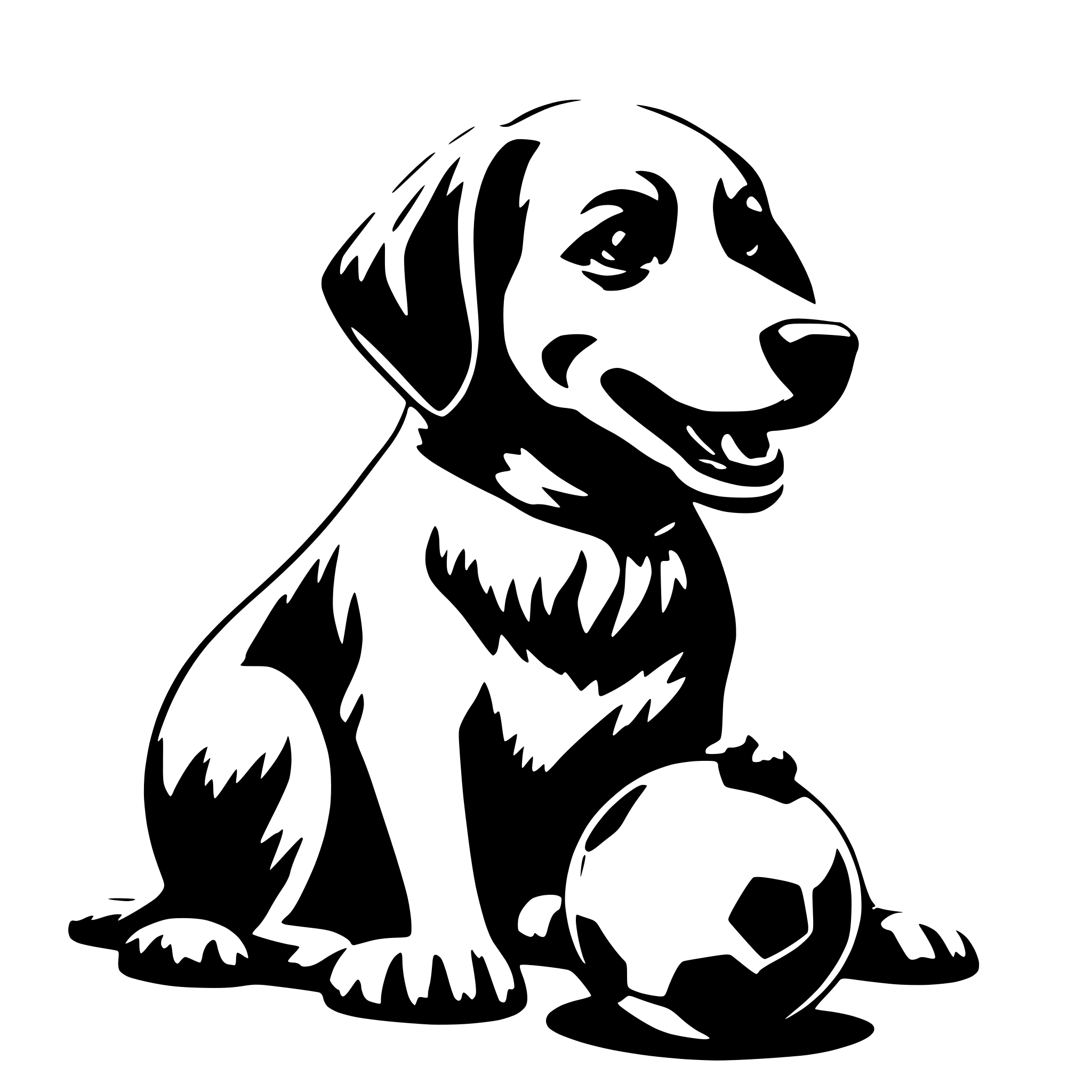 AI-generated SVG of 'dog playing with ball'