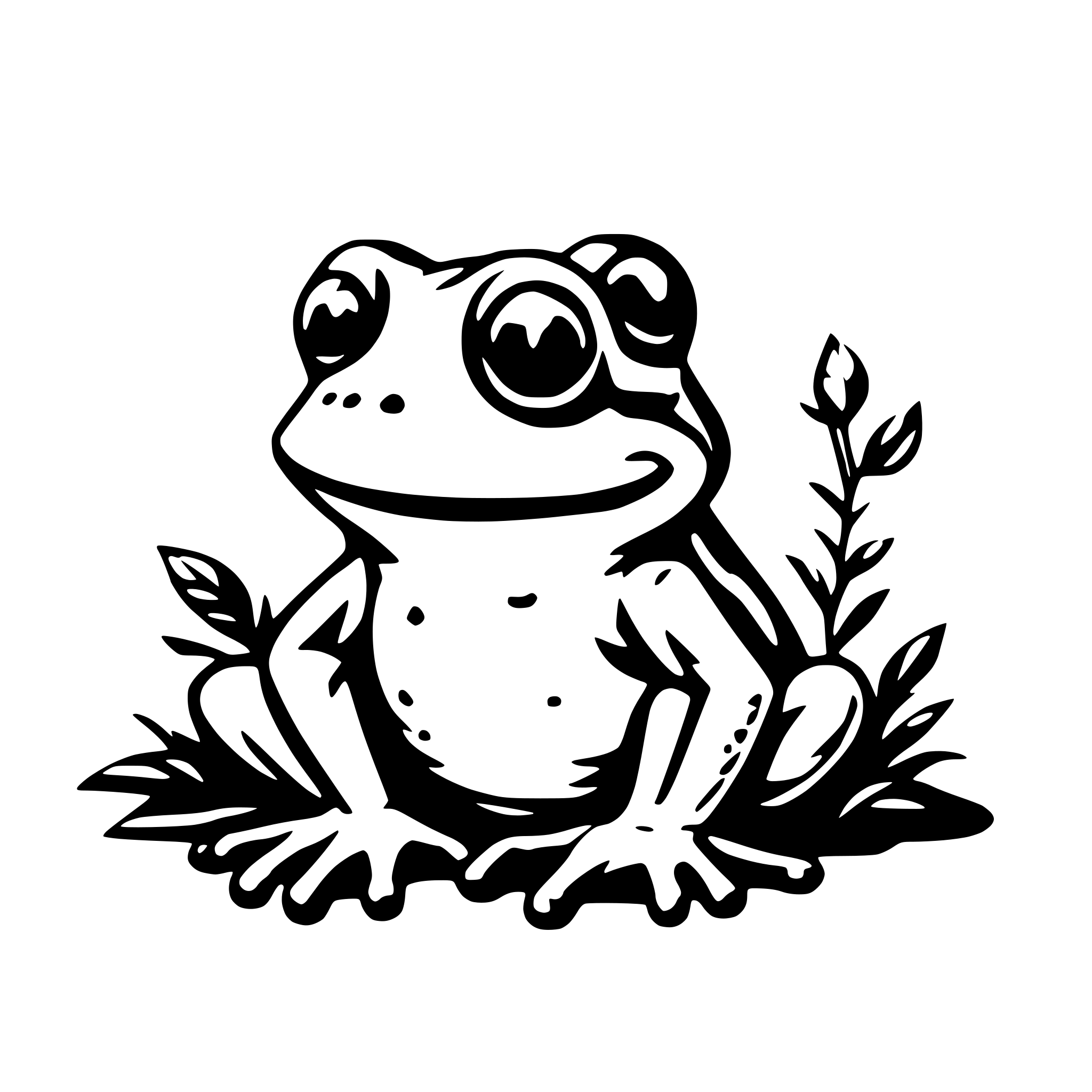 AI-generated SVG of 'cute frog'