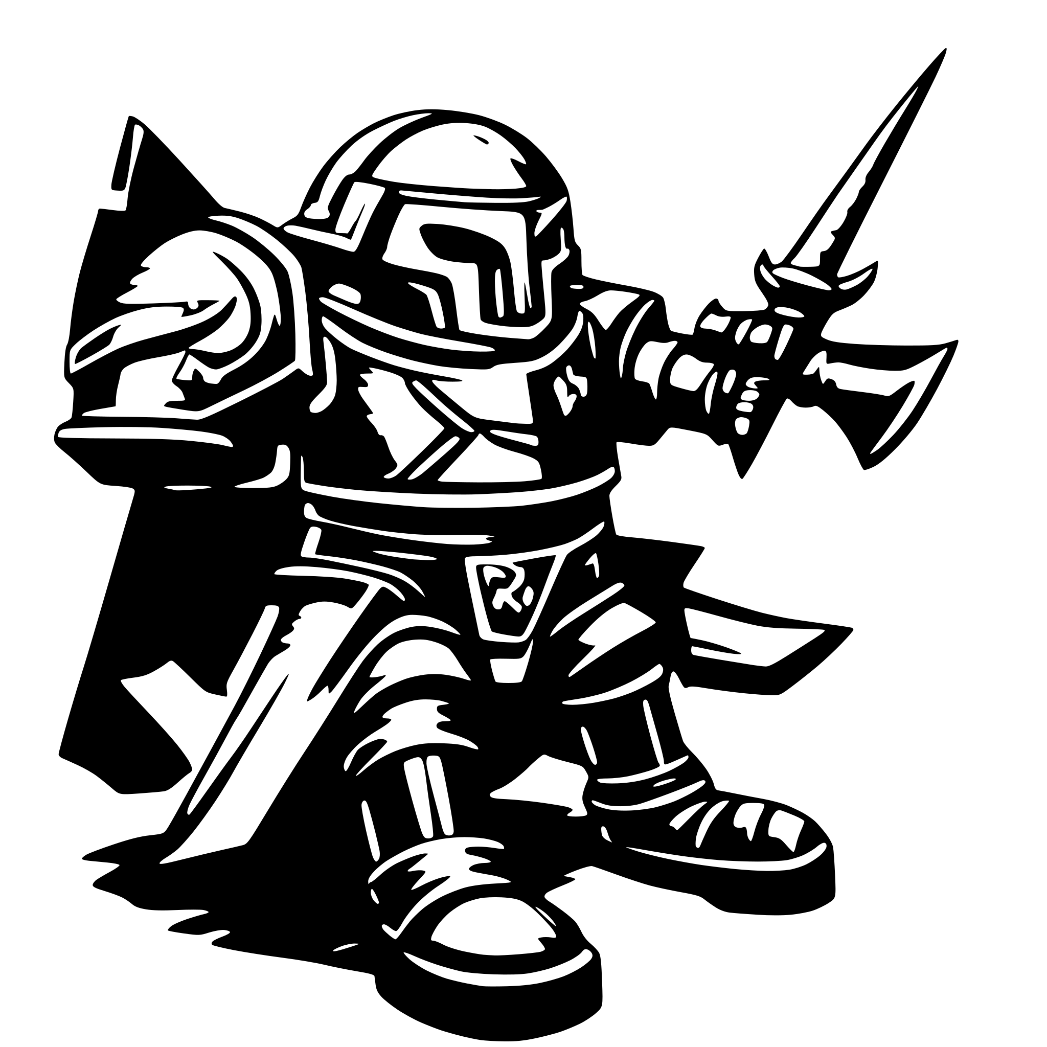 AI-generated SVG of a a warhammer