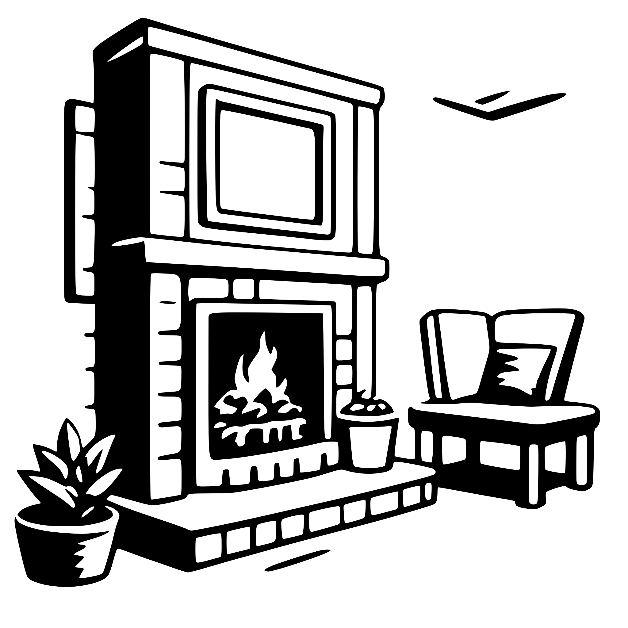 AI-generated SVG of a fireplace