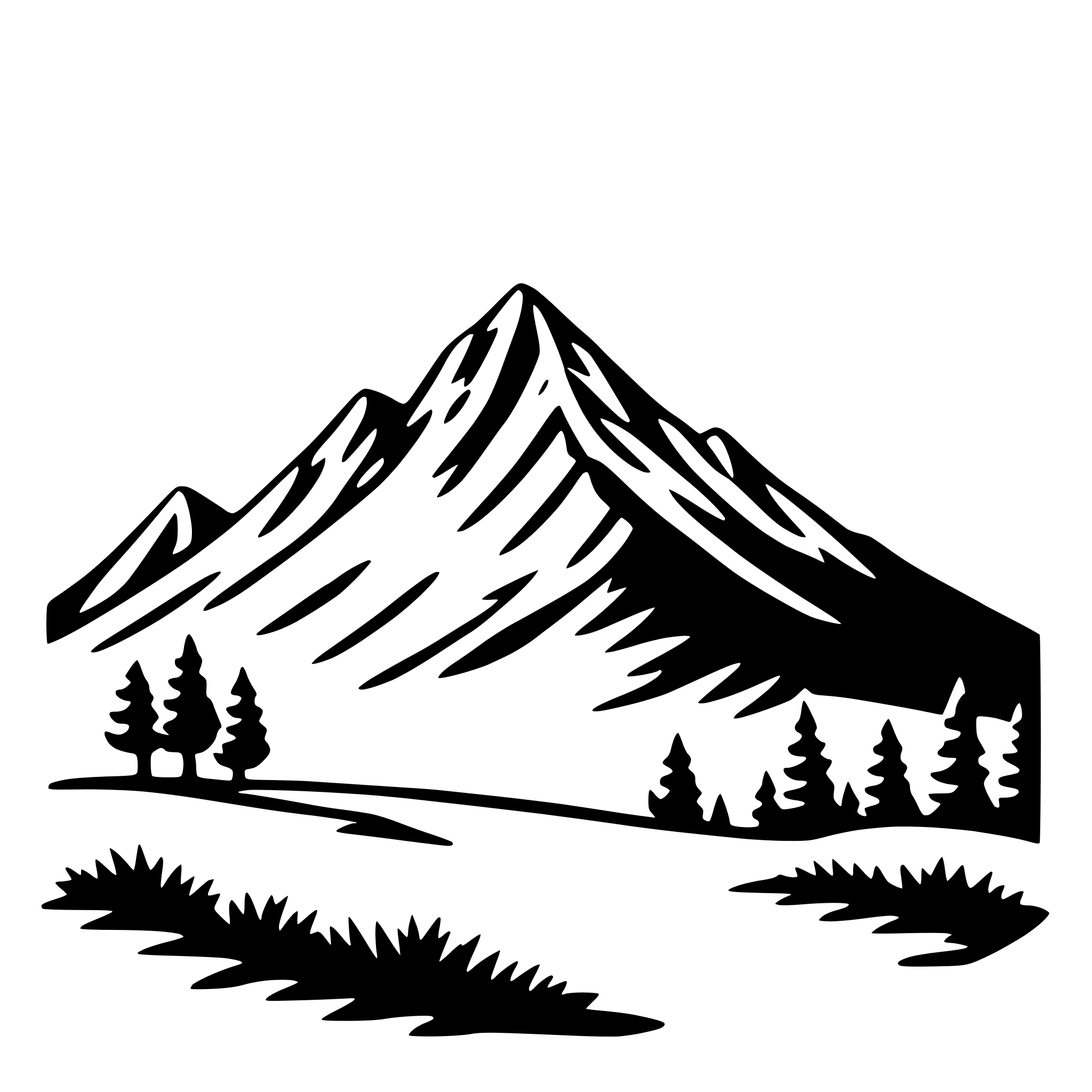 AI-generated SVG of a sunrise mountain peak