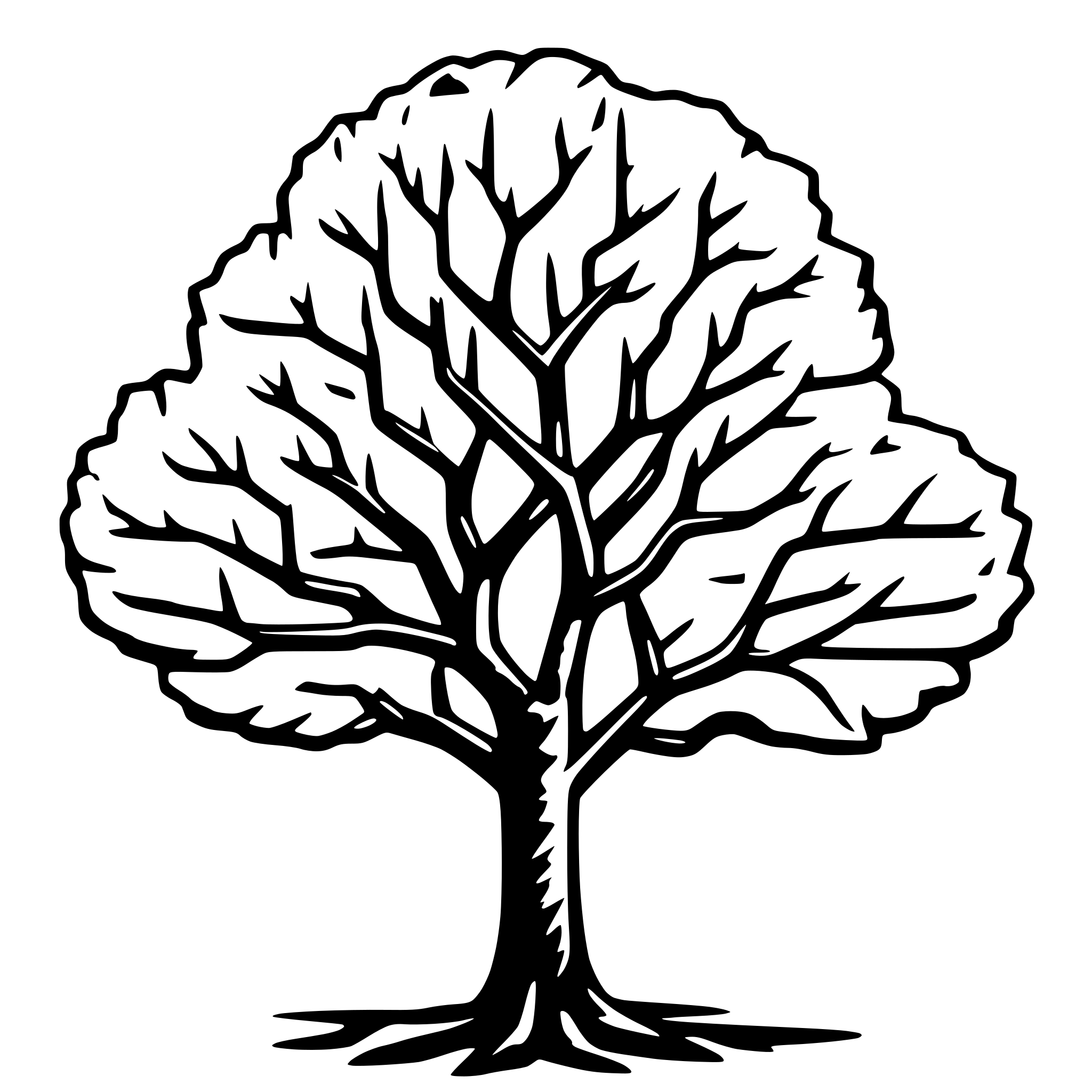 AI-generated SVG of a tree with branches and no leaves is a solid line