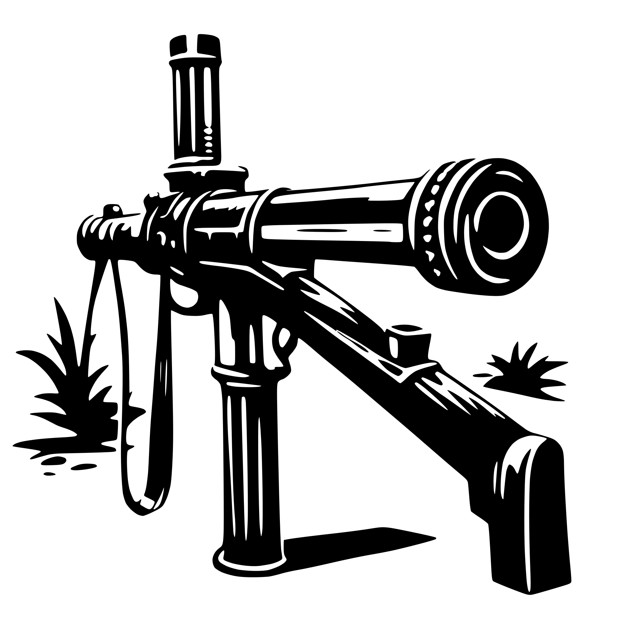 AI-generated SVG of 'Lewis gun western no background'