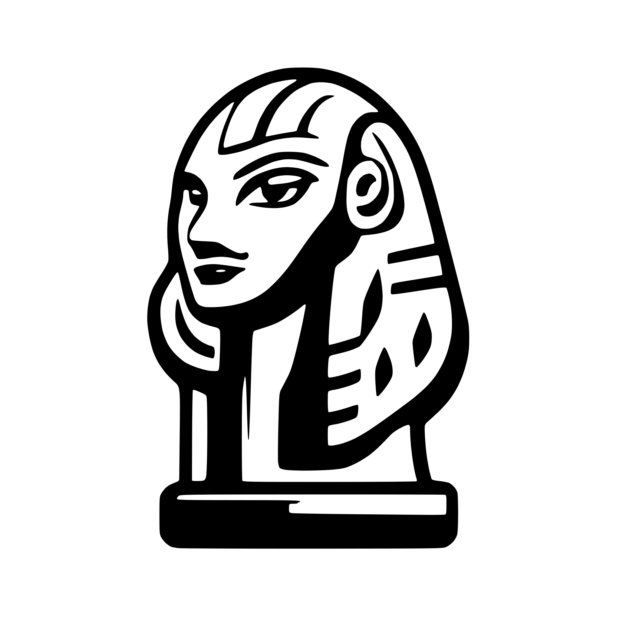 AI-generated SVG of 'an abstract logo of sphinx'
