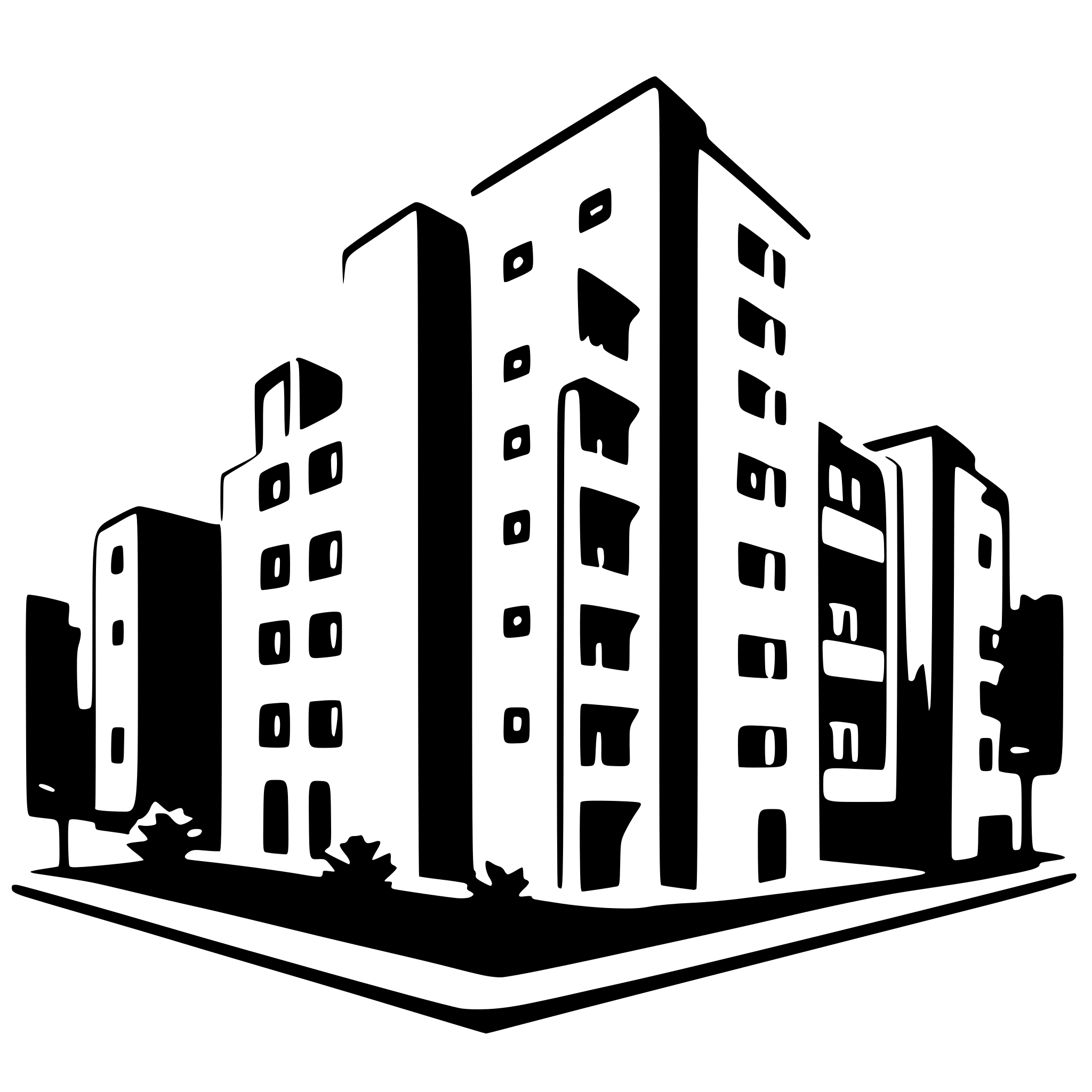 AI-generated SVG of 'apartment complex icon, simple, modern colors, aspect ratio: square.'