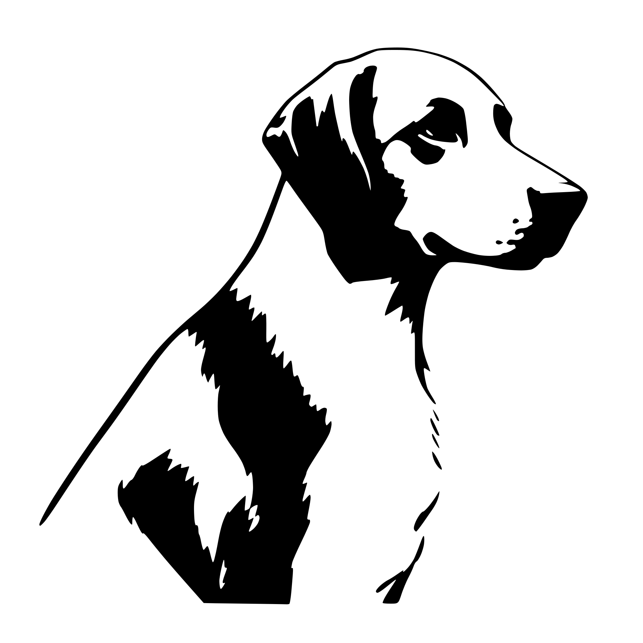 AI-generated SVG of a A simple side profile of a dog. Can be use for medical schema