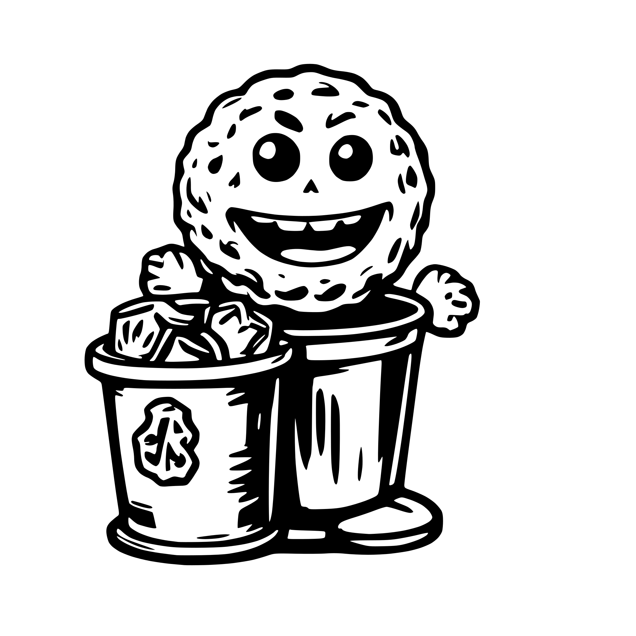 AI-generated SVG of a Cookie Monster from the garbage can