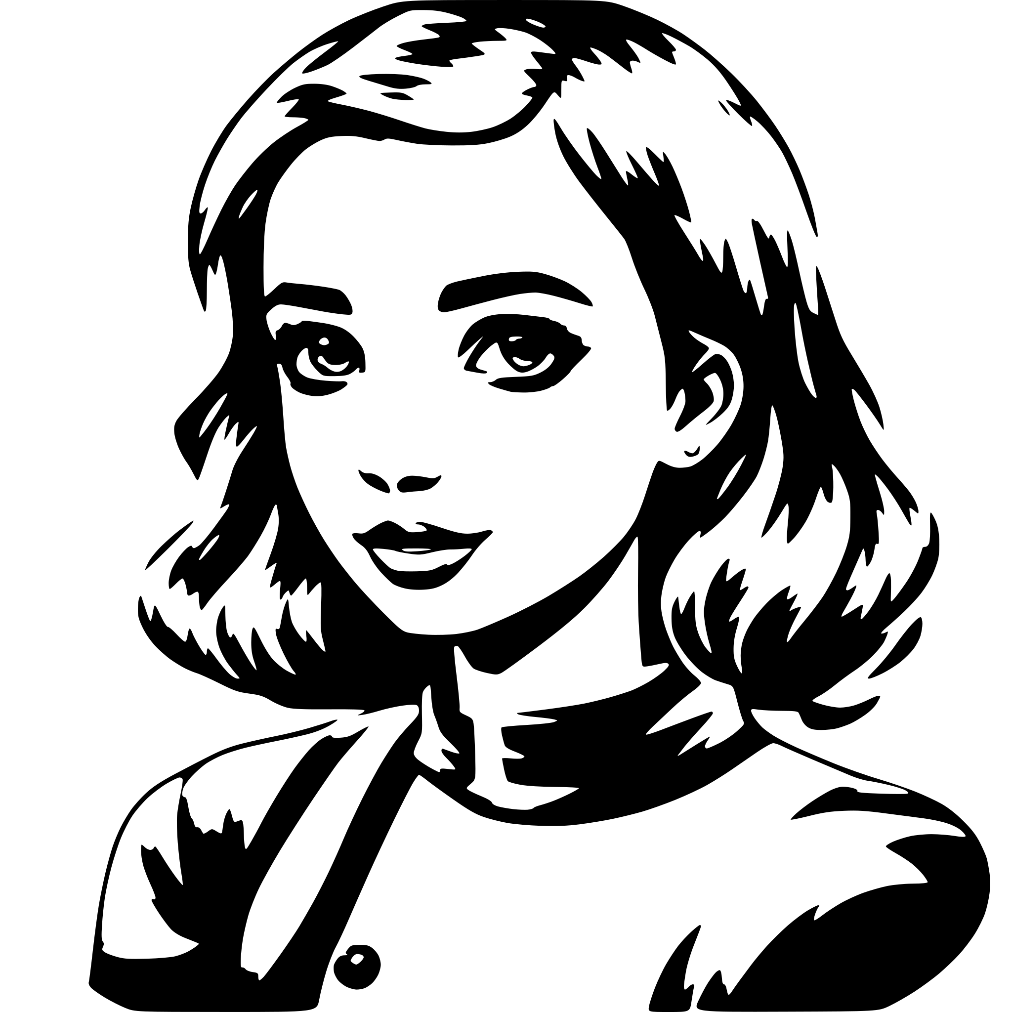AI-generated SVG of 'a pretty girl'