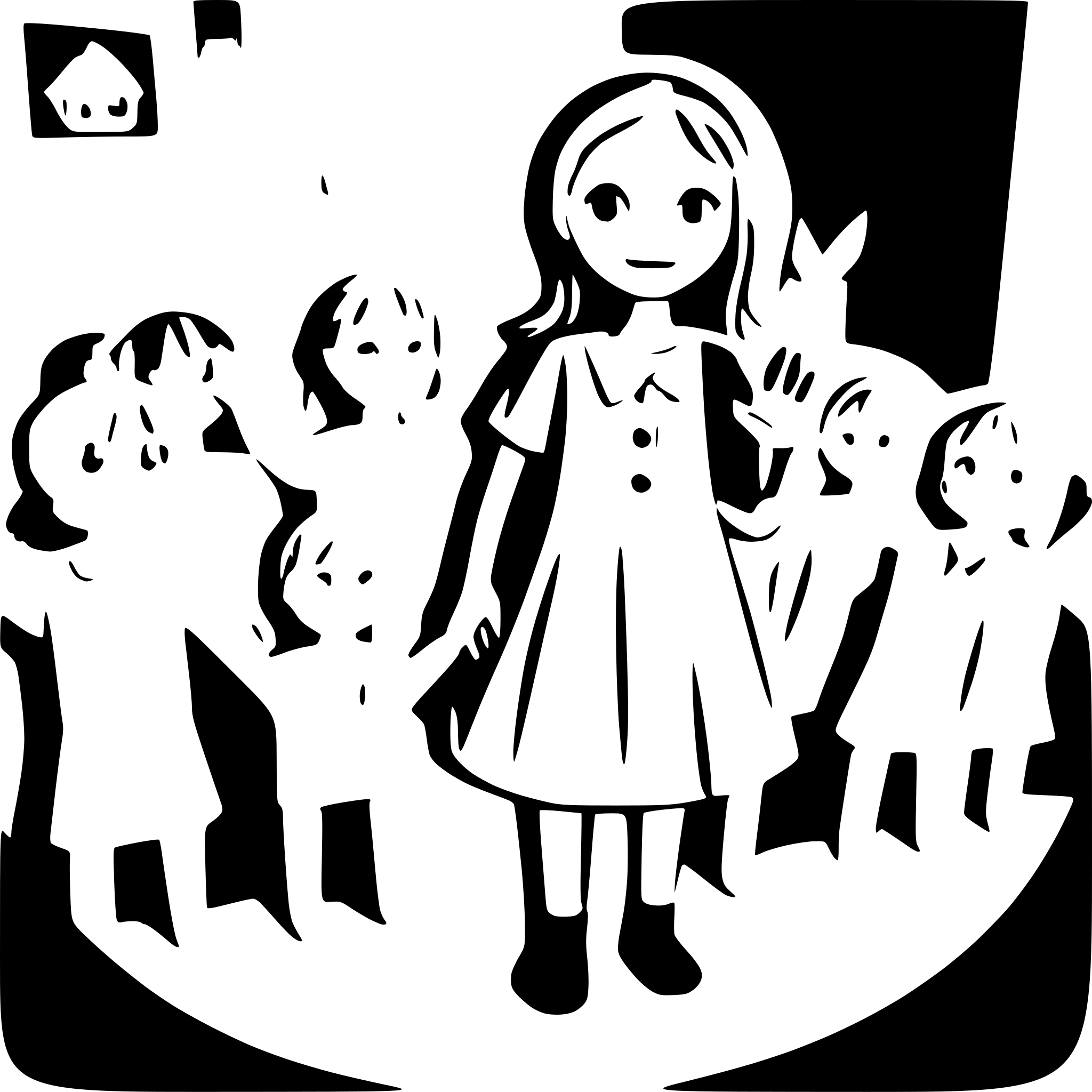 AI-generated SVG of a educator says goodbye to 8 children in the kindergarden