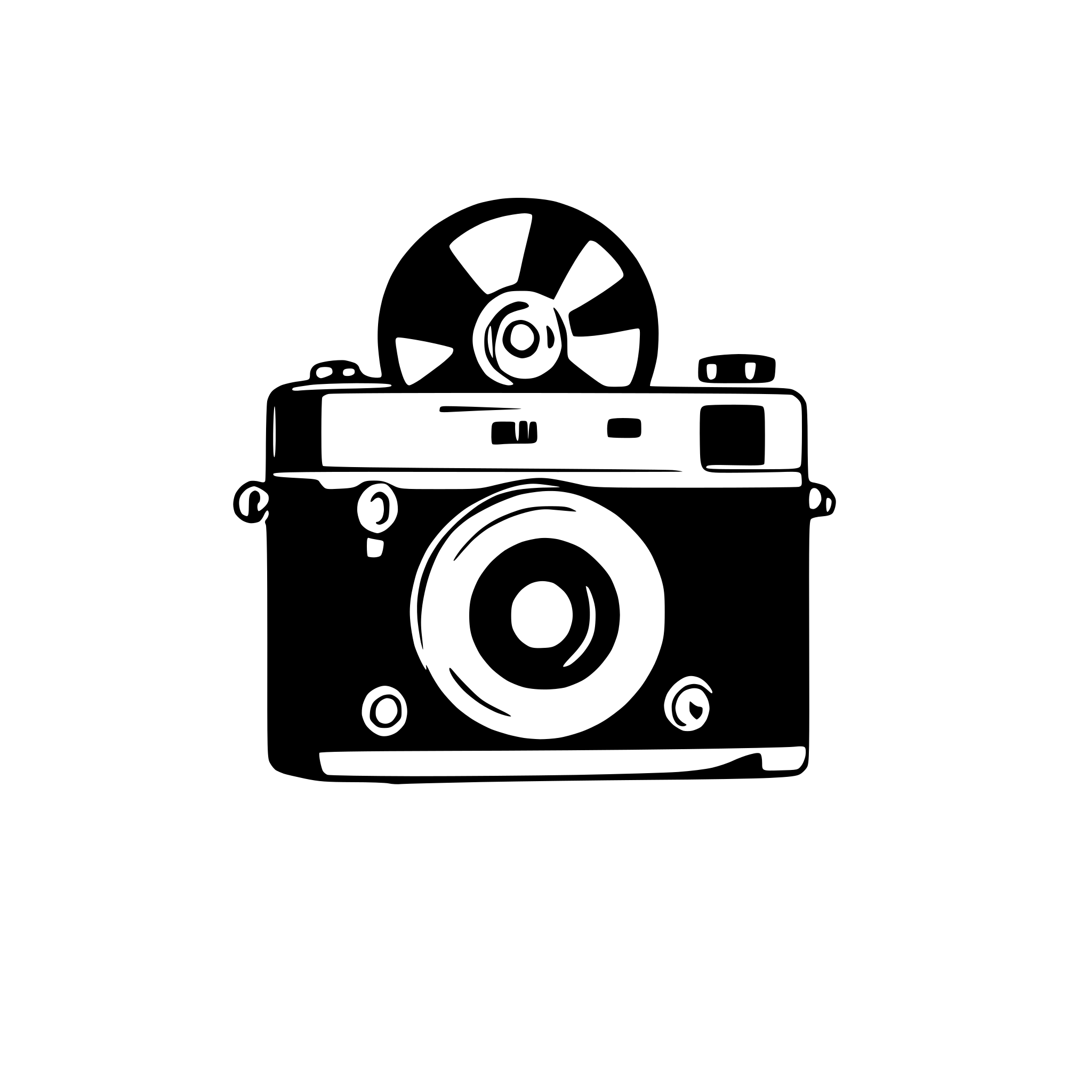 AI-generated SVG of a vintage camera with film reel
