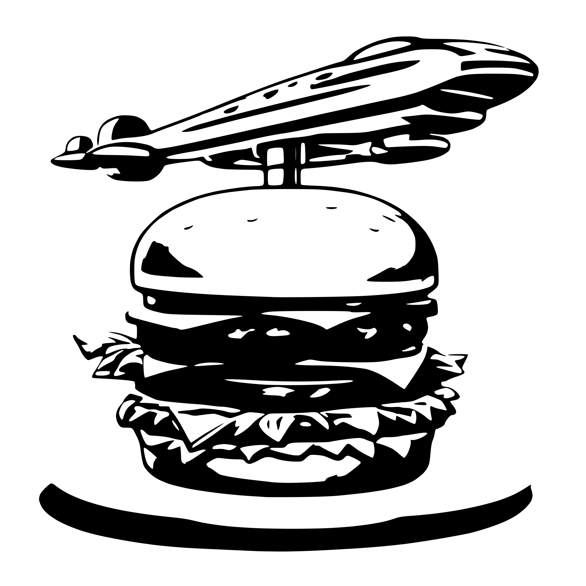AI-generated SVG of 'make a flying burger'