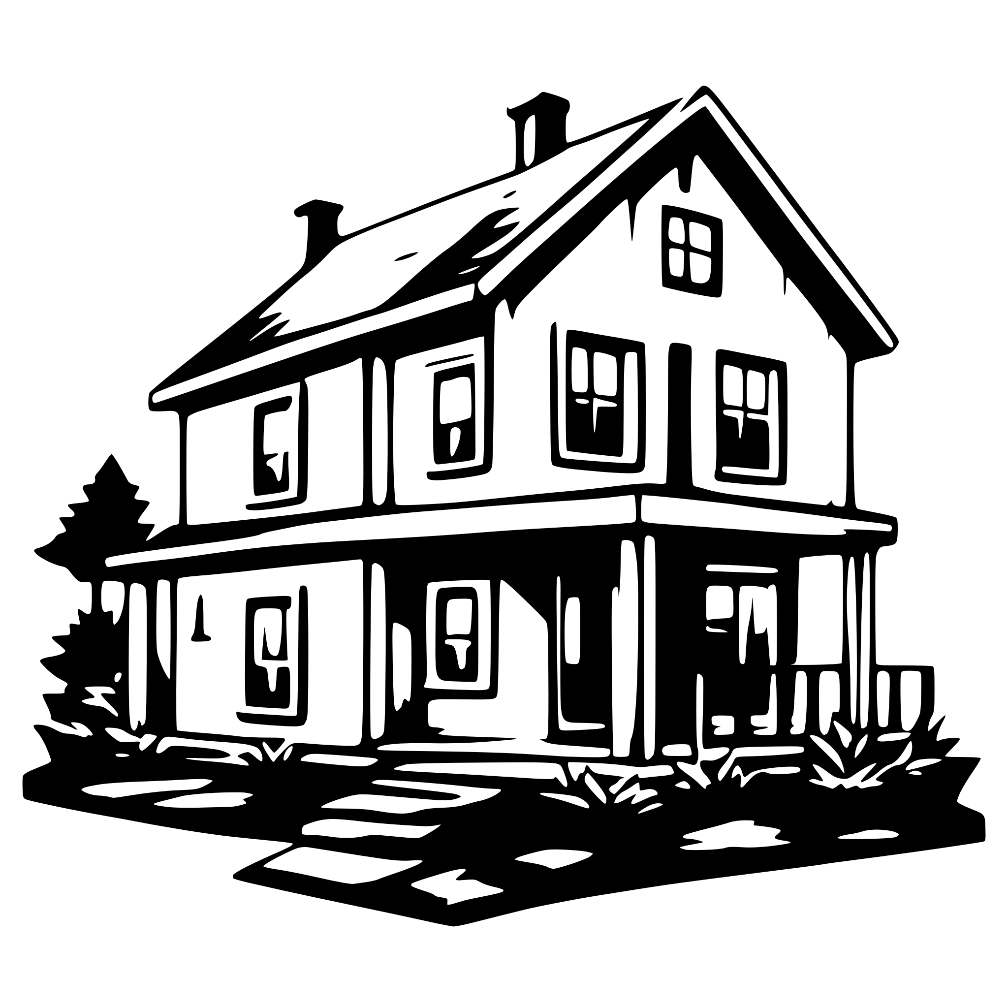 AI-generated SVG of a Simple house frame banner construction