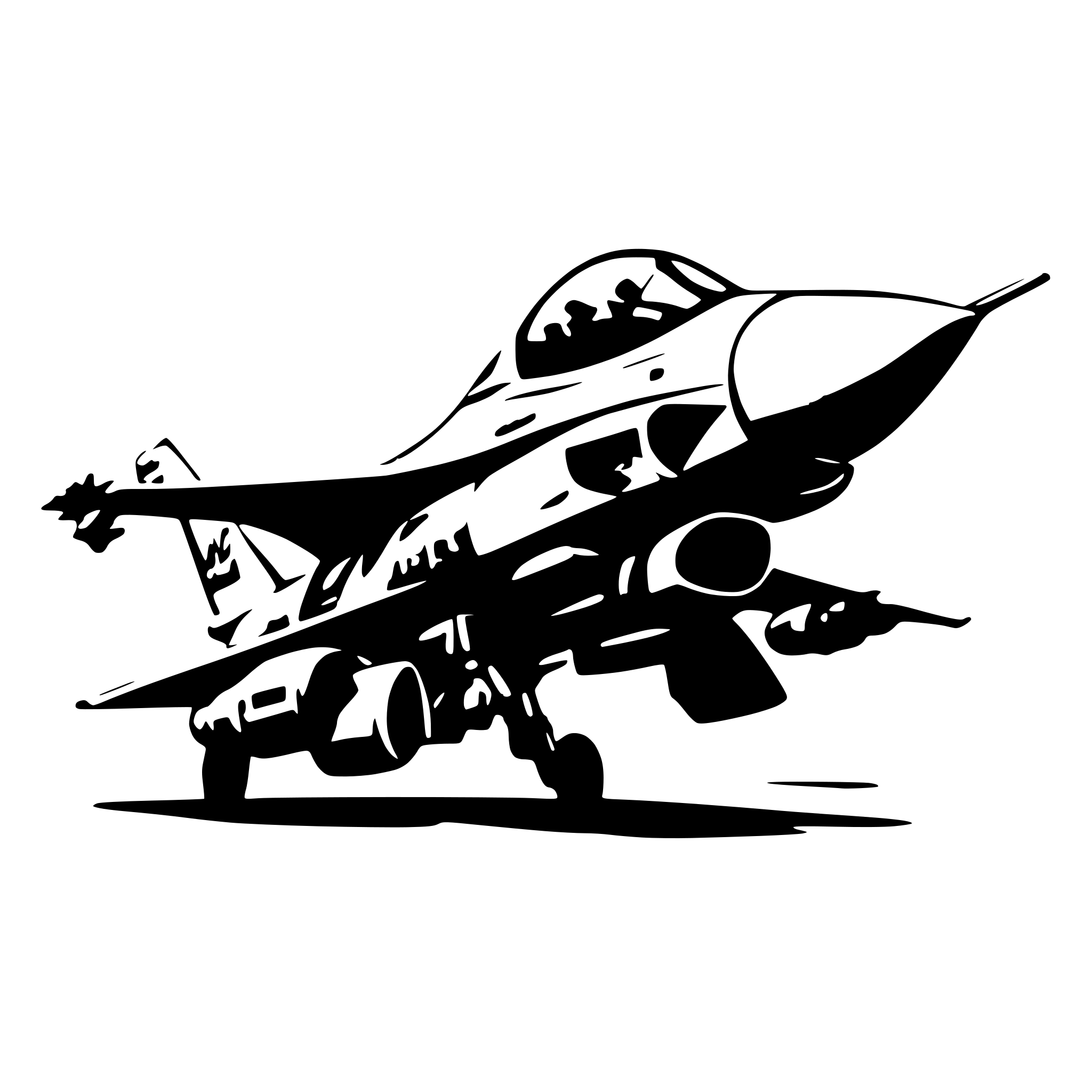 AI-generated SVG of a draw me a vector styled illustration of american f 16 fighter jett. there should be no background and the vector should be 8k