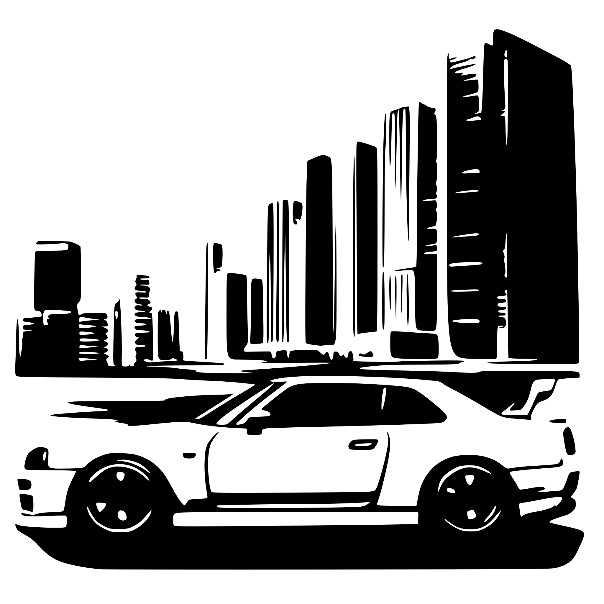 AI-generated SVG of 'side view: nissan skyline r34'