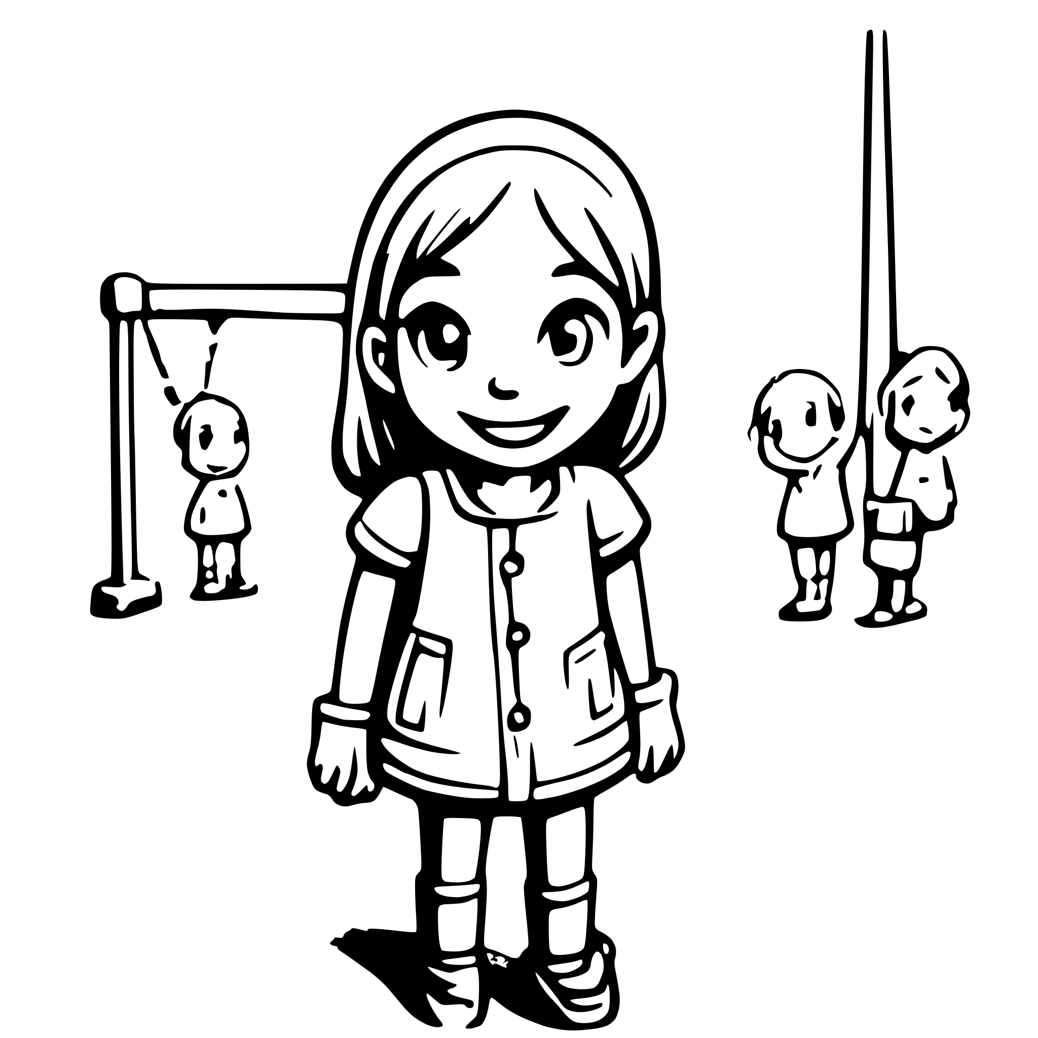 AI-generated SVG of a many children with smiling face paying on the playground