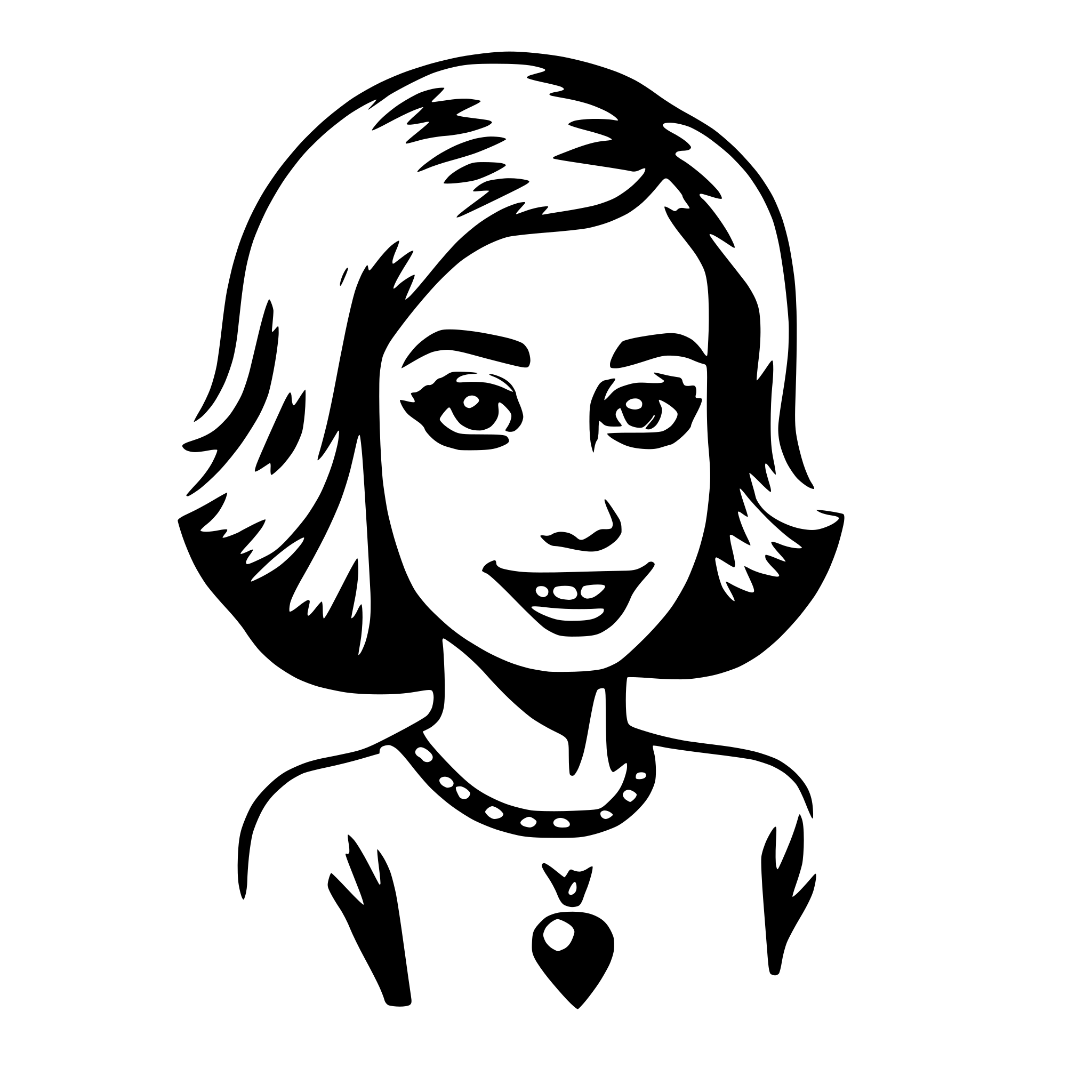 AI-generated SVG of a Funny female