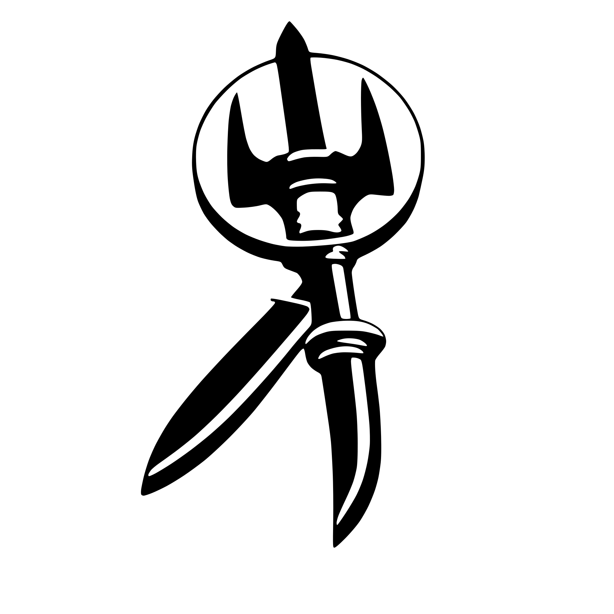 AI-generated SVG of a a magnifying glass with a dagger handle dripping blood