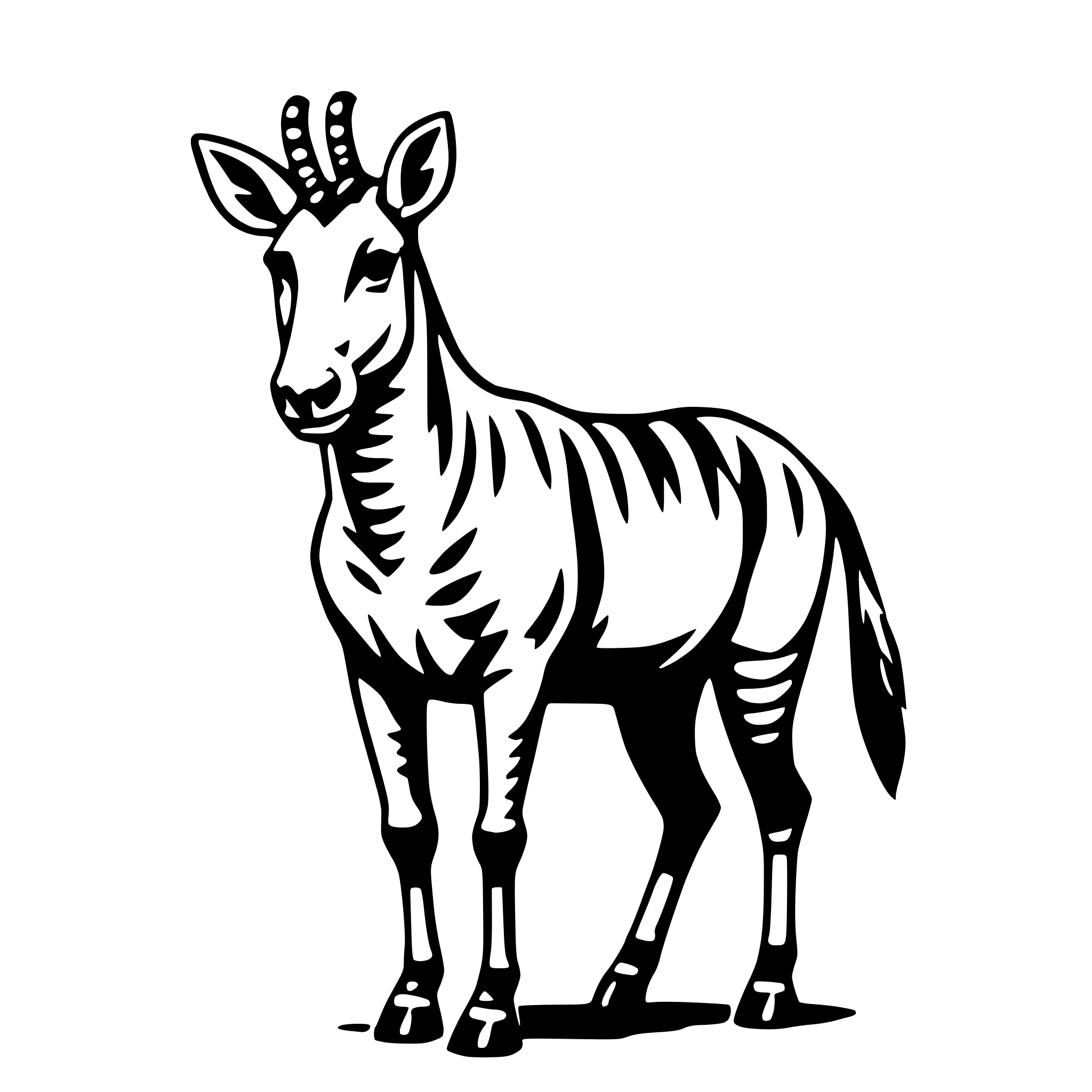 AI-generated SVG of a okapi
