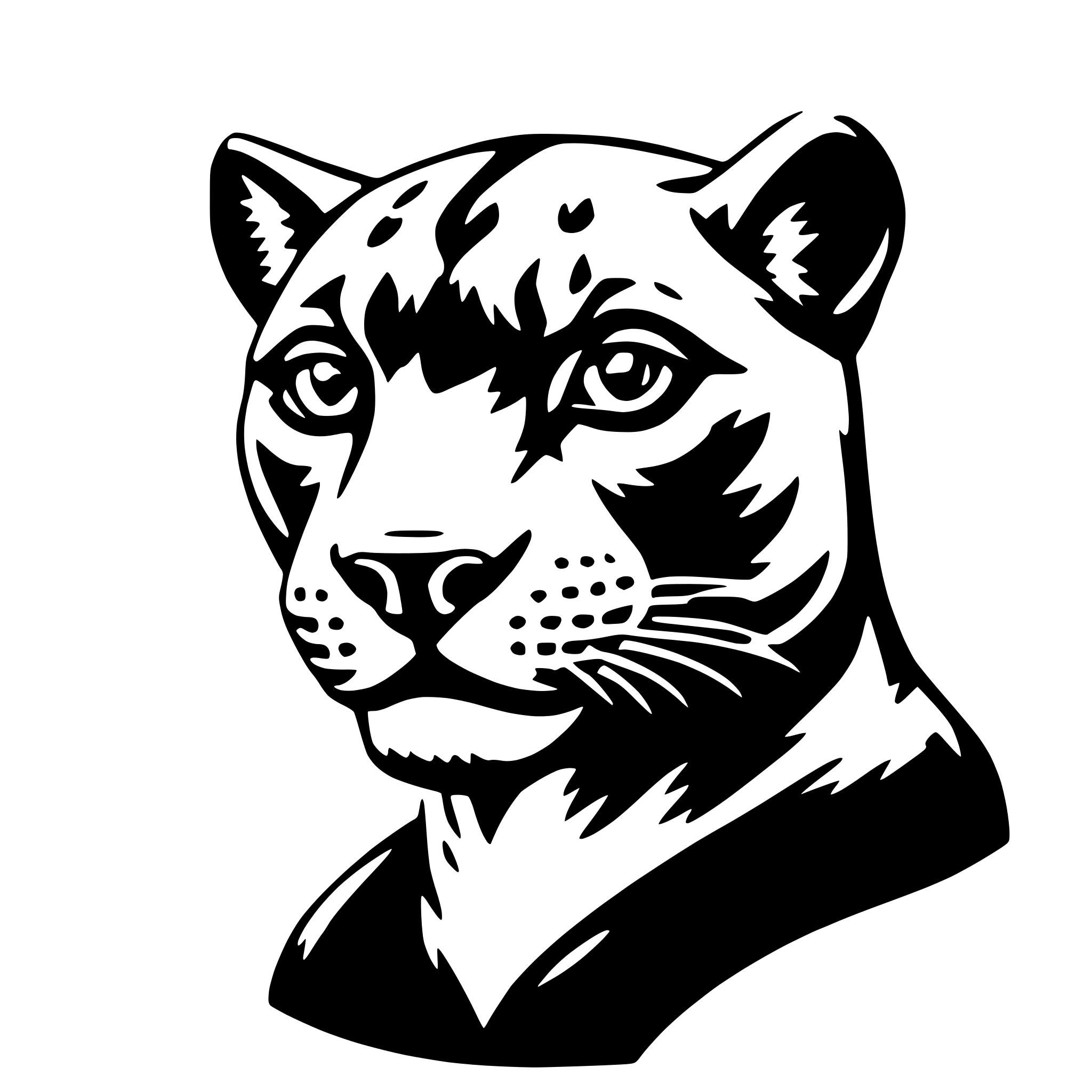 AI-generated SVG of a black panther