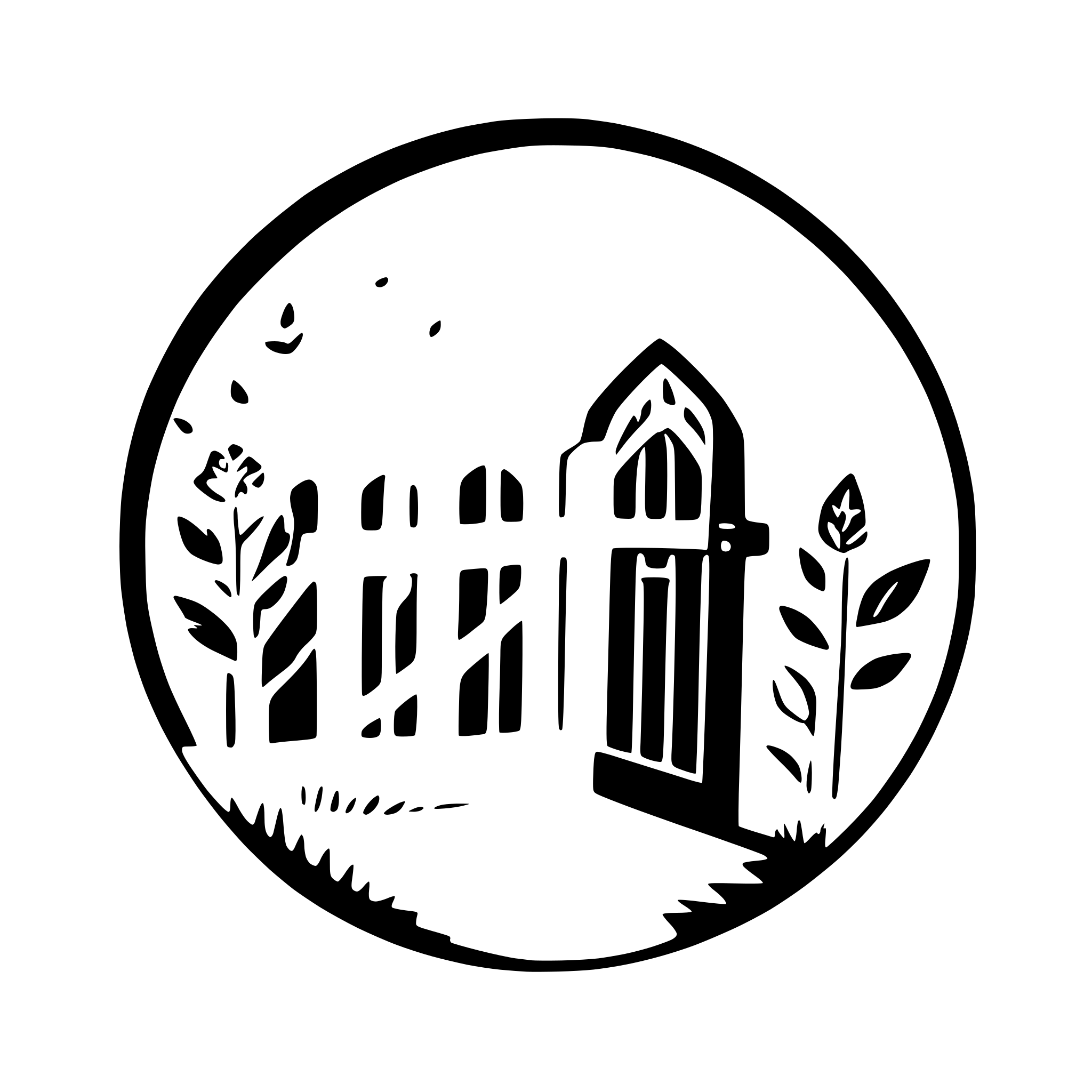 AI-generated SVG of 'garden gate with flowers'