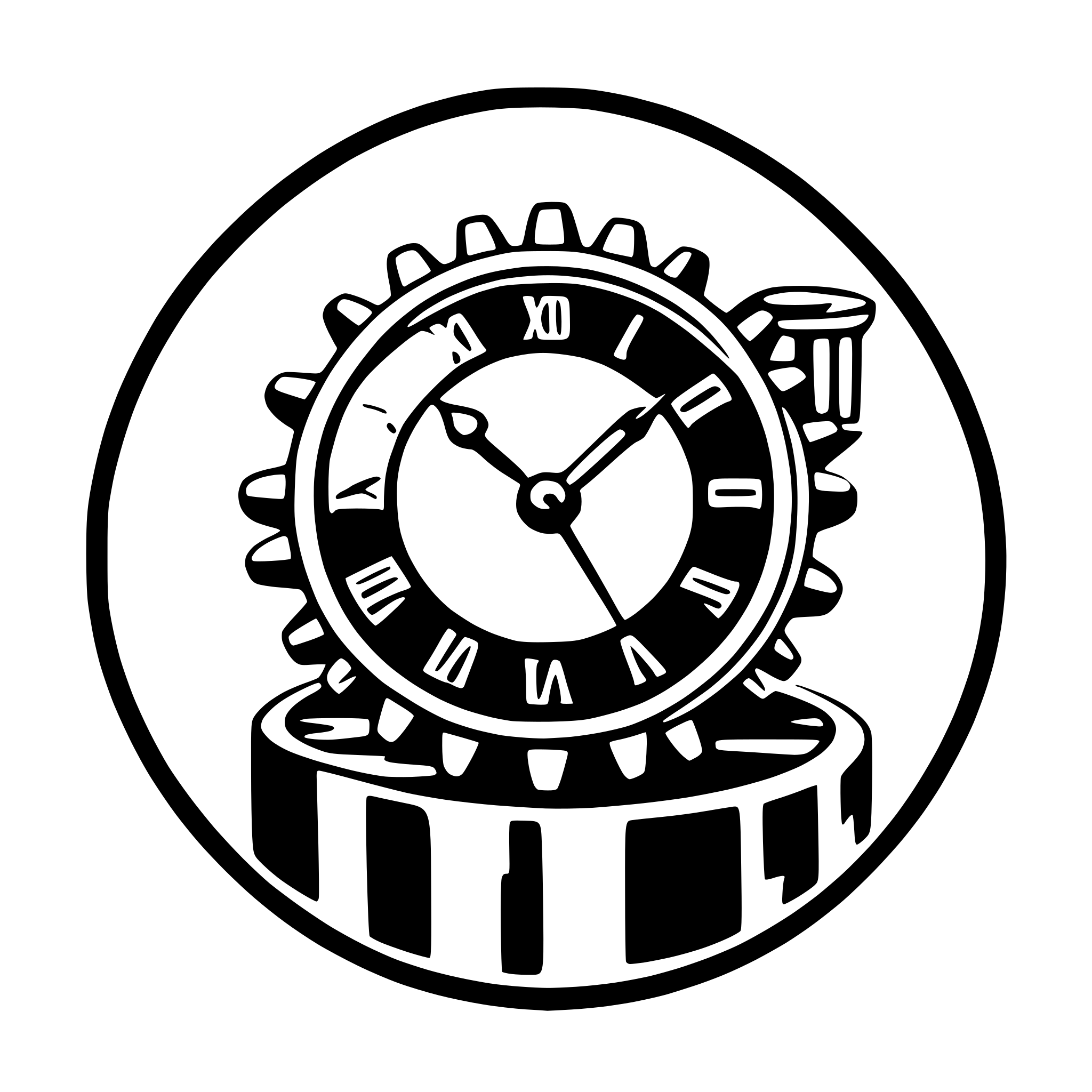 AI-generated SVG of a clock with gears