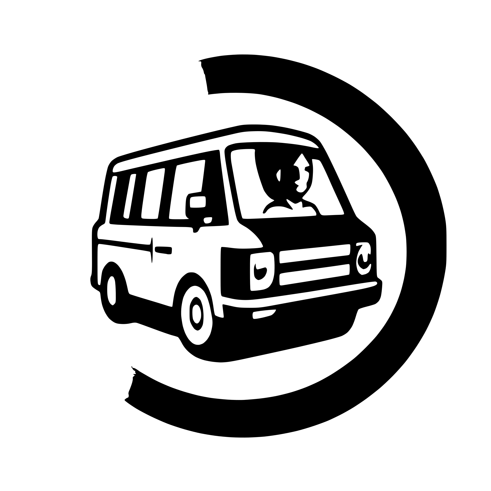AI-generated SVG of a A person inside a van silhouette signifying kidnapping for an incident reporting app.. should look like a map marker