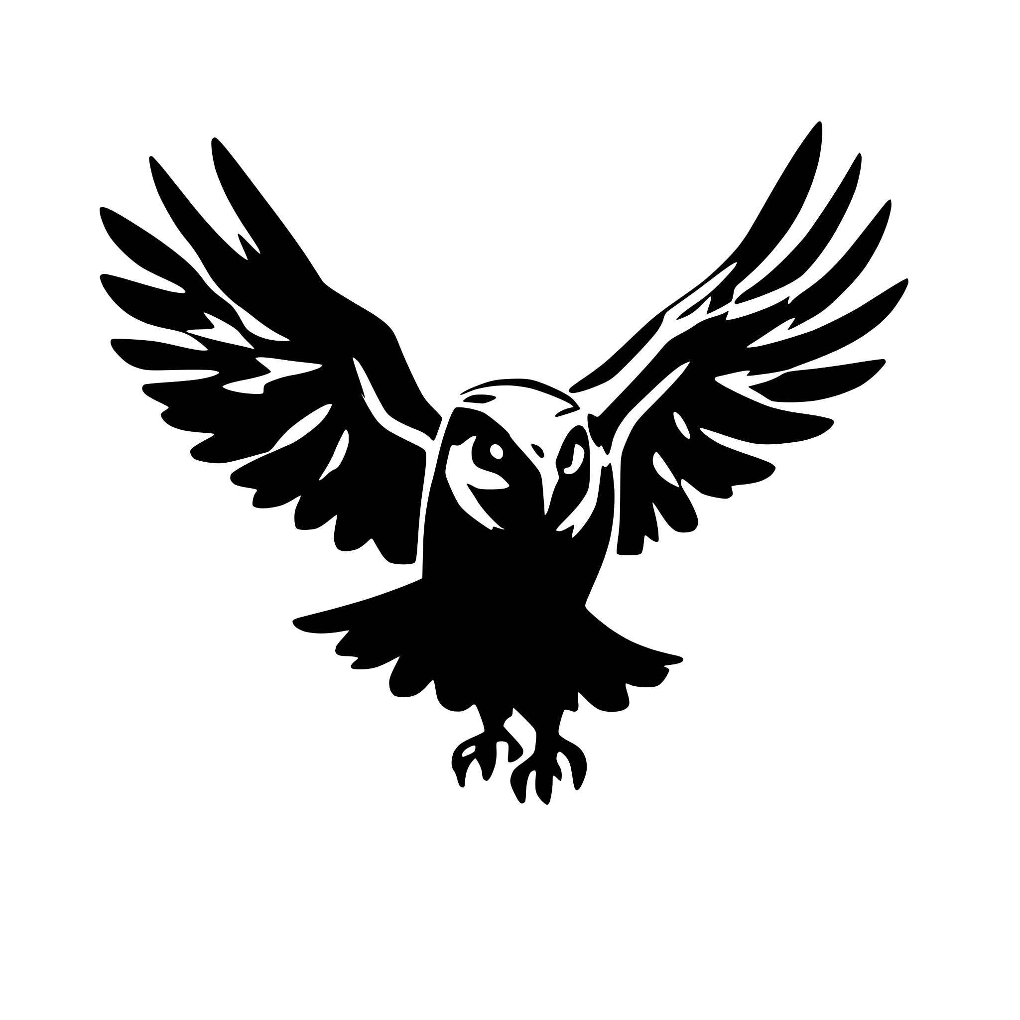 AI-generated SVG of a flying owl silhouette black realistic