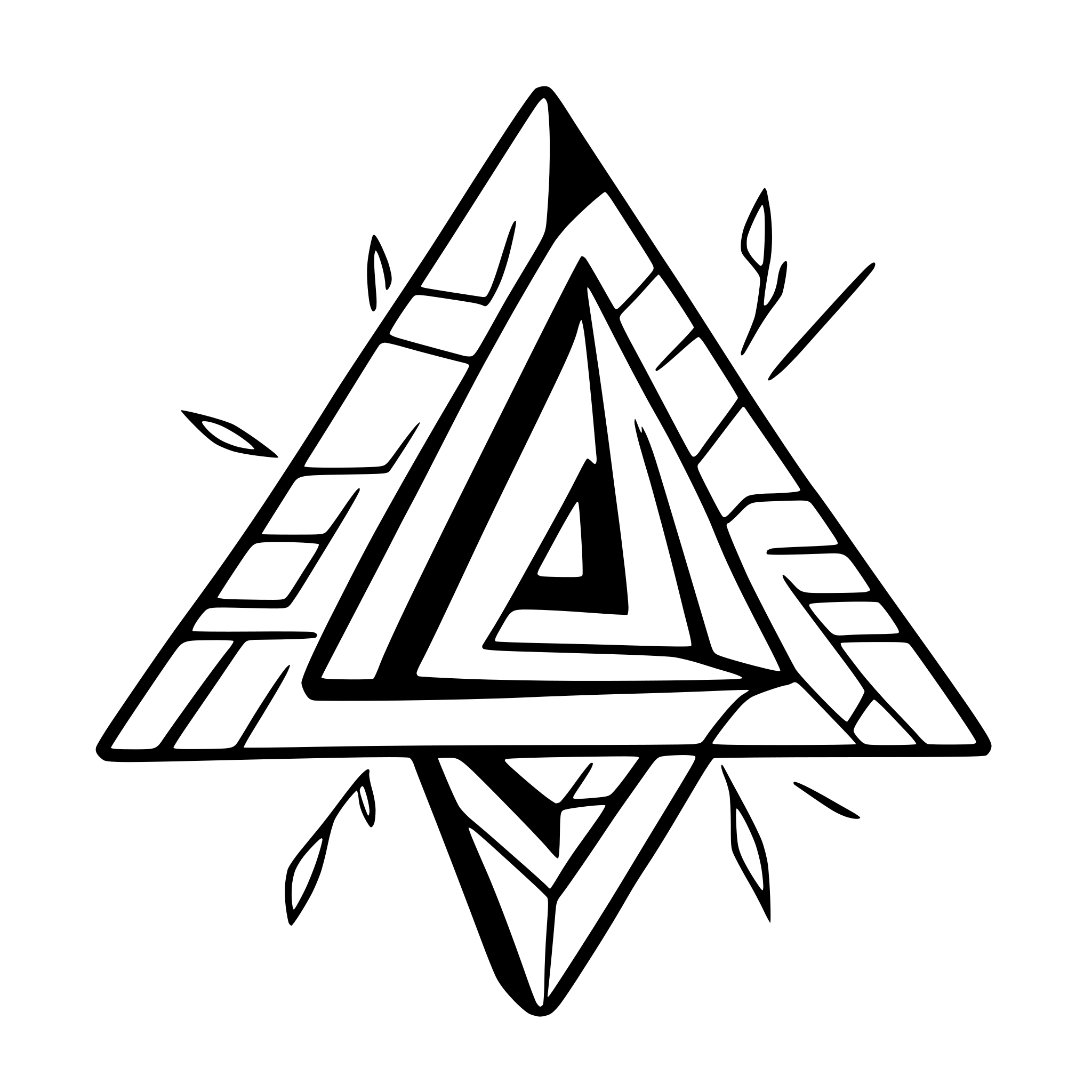 AI-generated SVG of a triangle with 3 lines going from the corners to the center, then 3 more lines going from the center to the middle of the outer lines