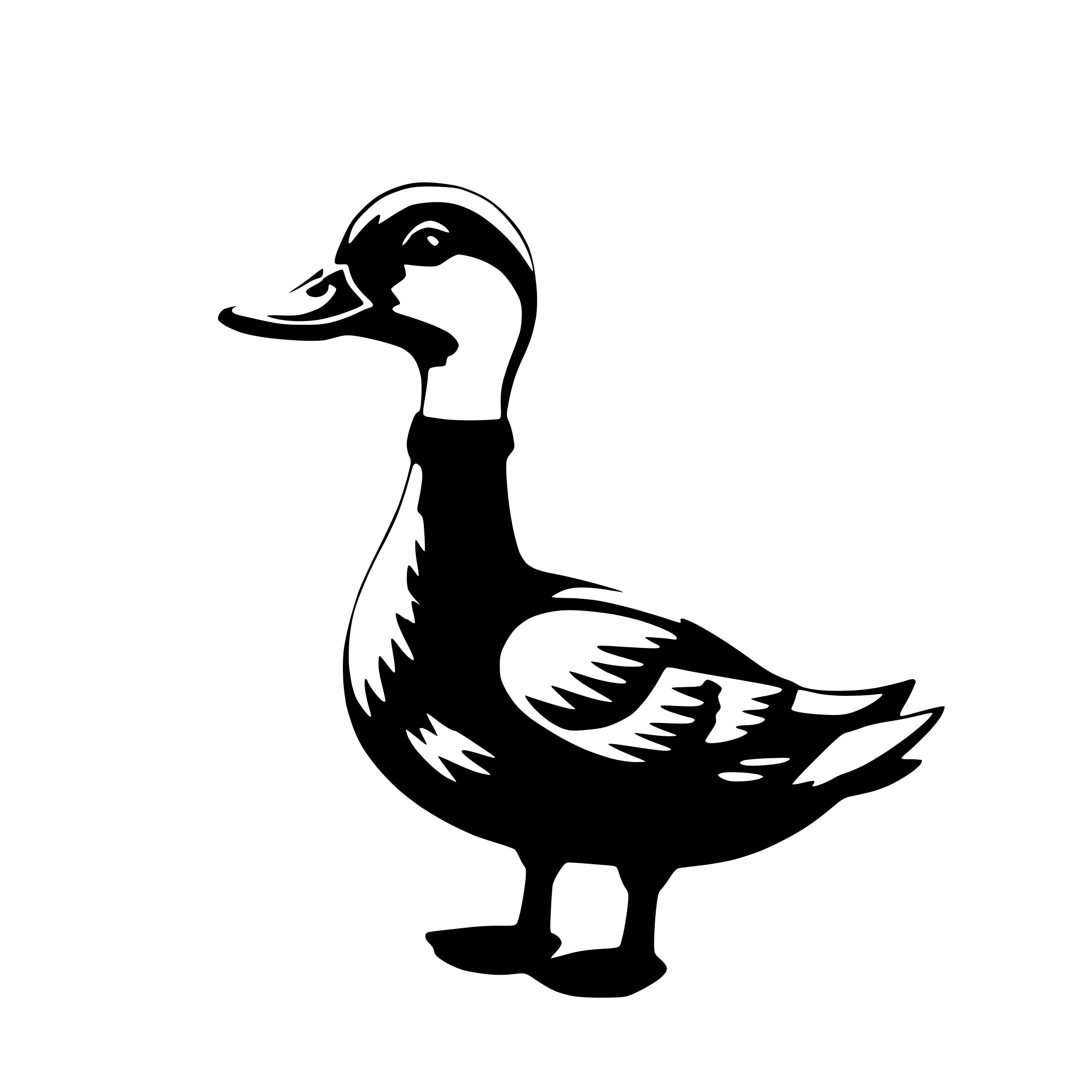 AI-generated SVG of a a duck with winter sweater