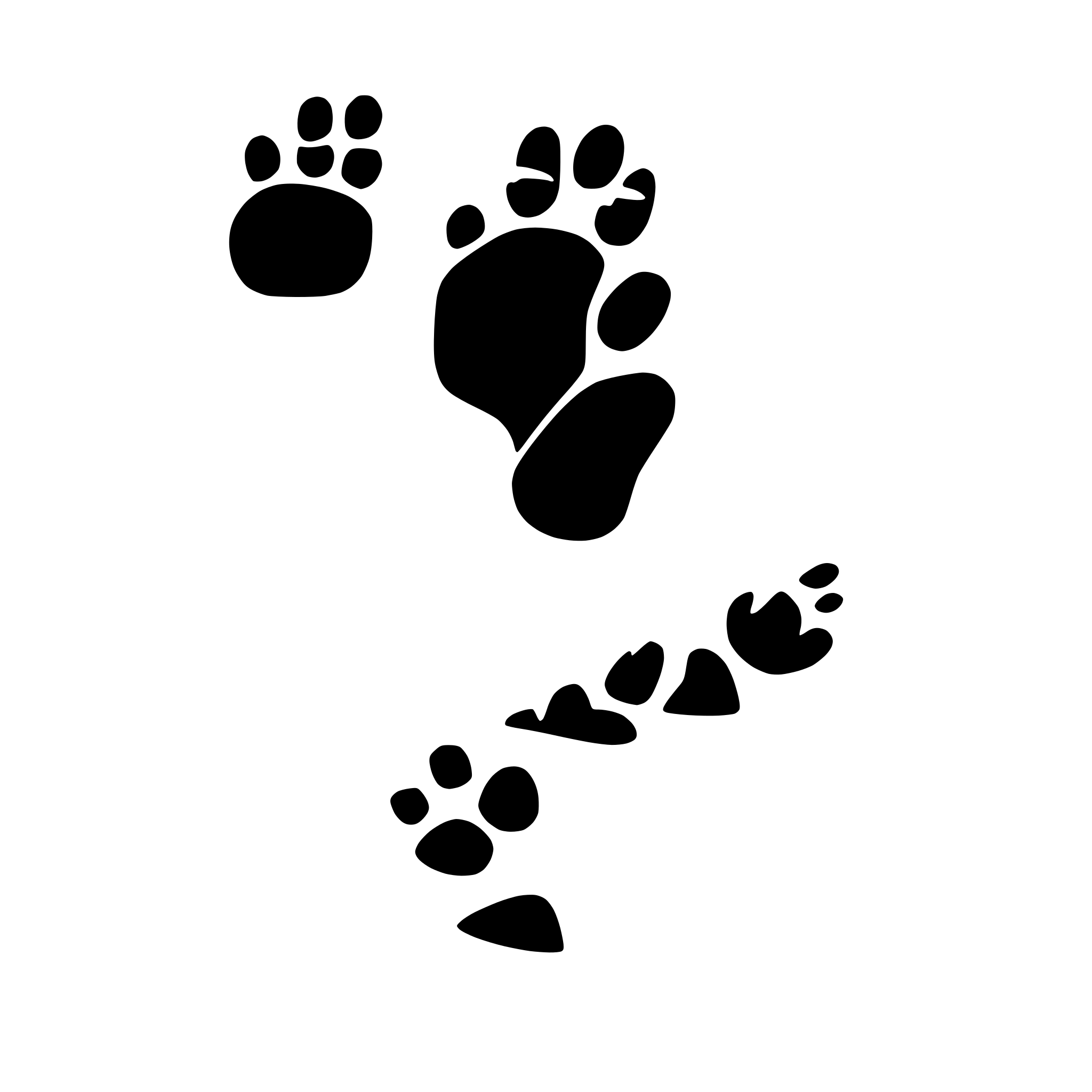 AI-generated SVG of 'trail of dog paws'