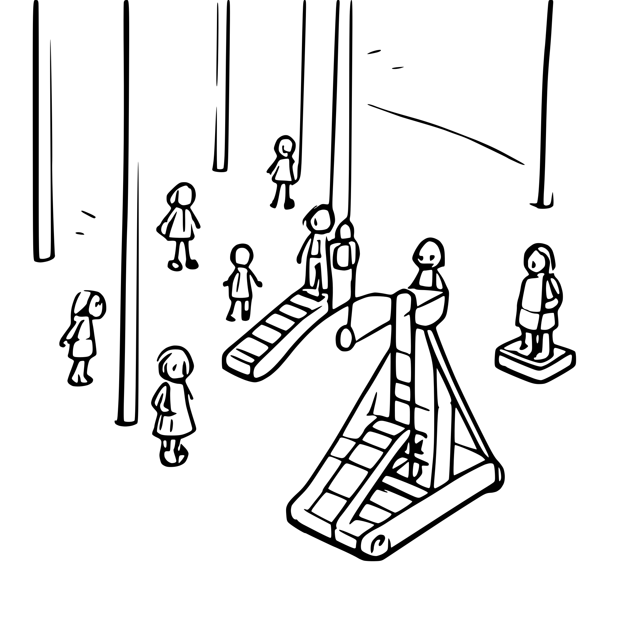 AI-generated SVG of a playground with many children