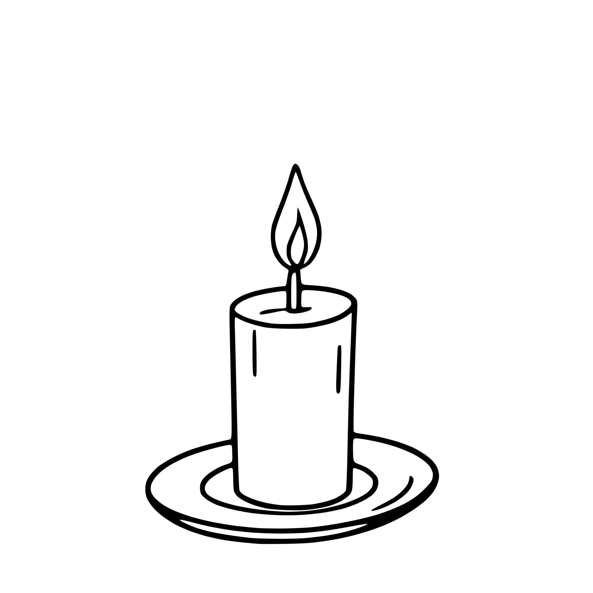 AI-generated SVG of a candle burning in darkness
