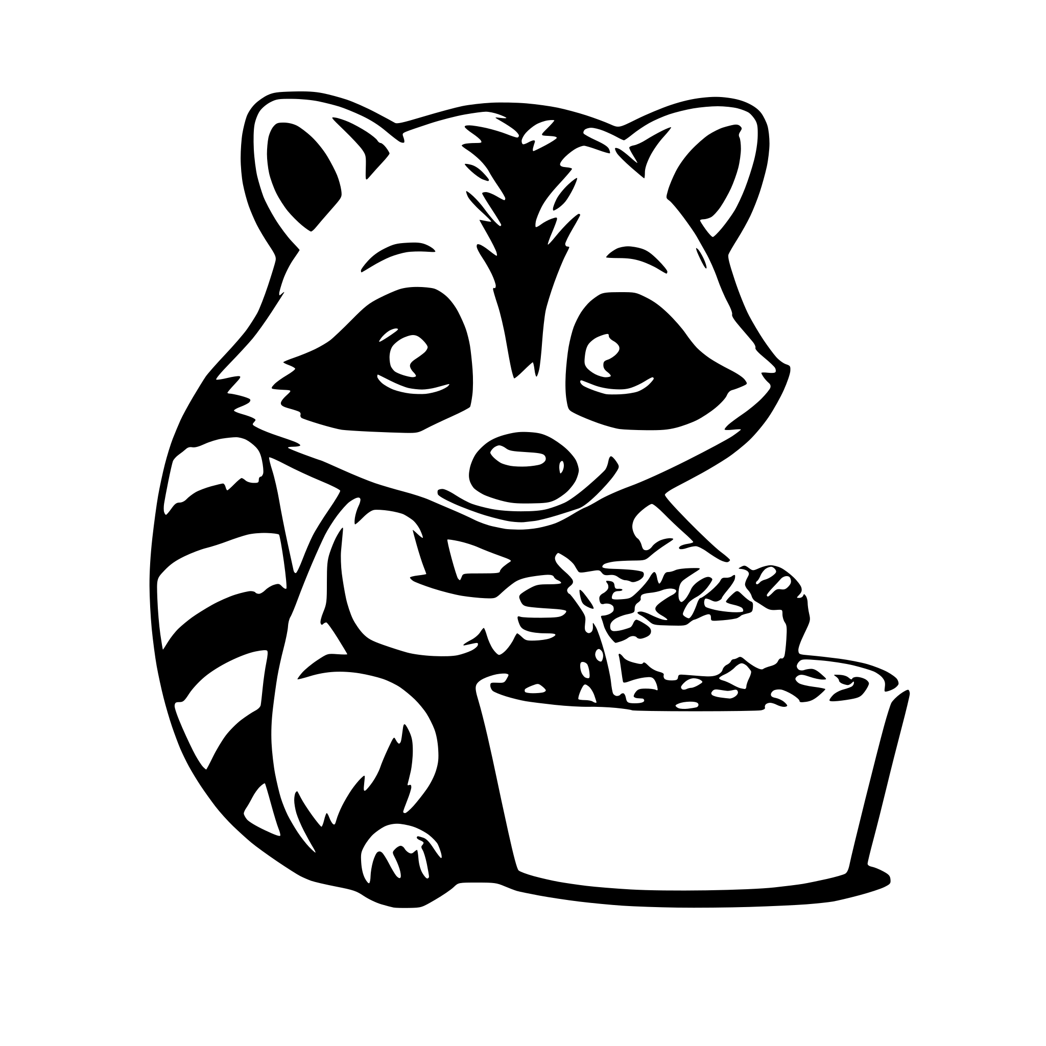 AI-generated SVG of 'baby raccoon eating mcdonalds'